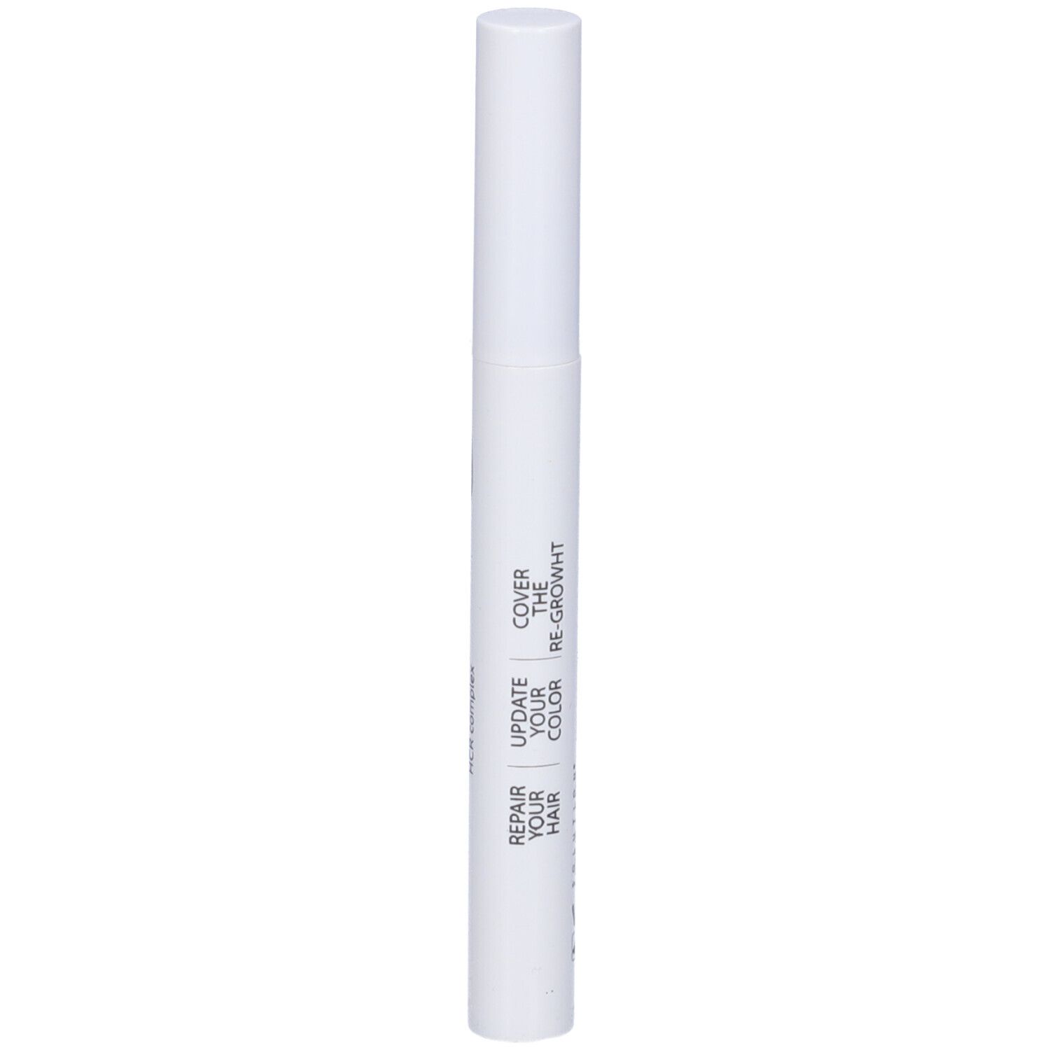 Penna bianca con testo: REPAIR, UPDATE, COVER, RE-GROWTH.