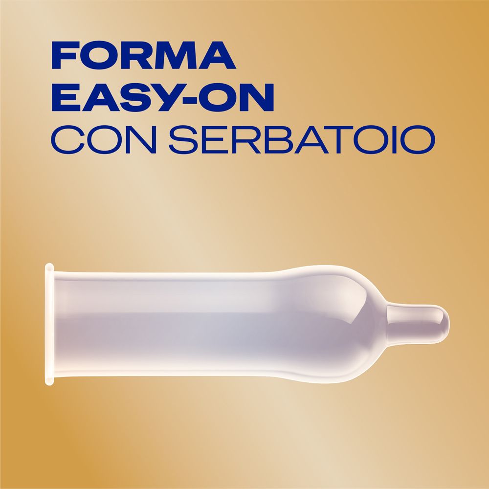 Kondom mit Easy-On-Form und Reservoir.