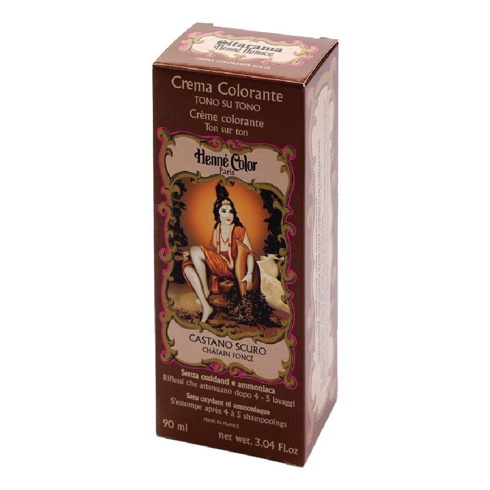 Henne Nuance Castano Scuro Crema Henne Color Crema Colorante Pronta All'Uso