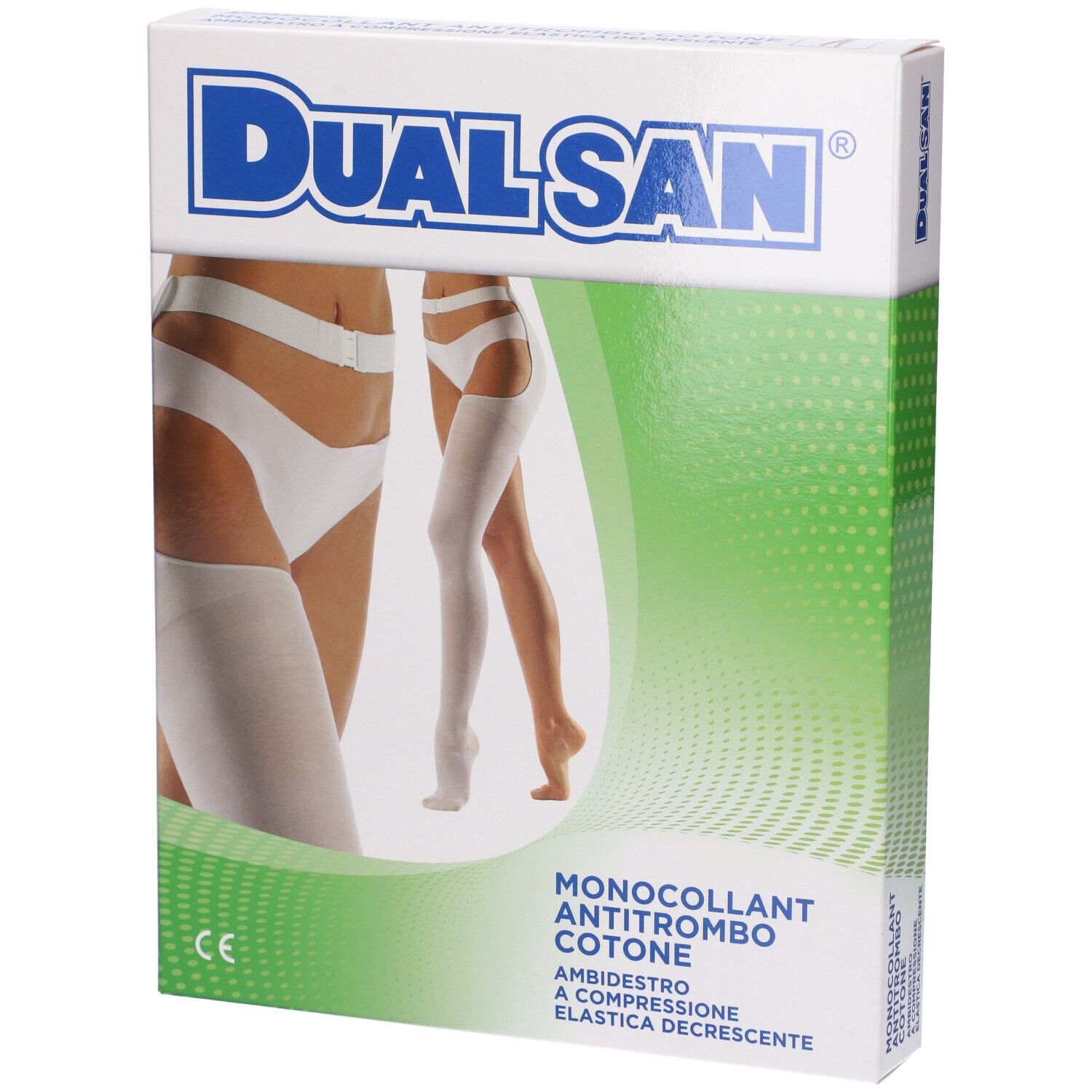 Dualsan Monocollant Antitrombo In Cotone Ambidestro Compressione Elastica Decrescente Senza Tassello Bianco Unisex 1