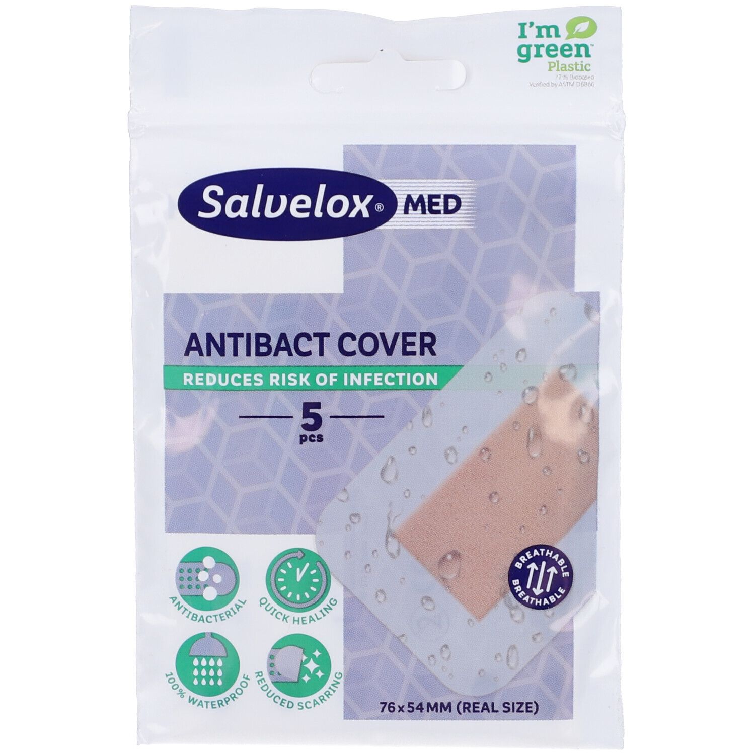 Salvelox Med Antibact Cover Cerotti 76mm x 54mm