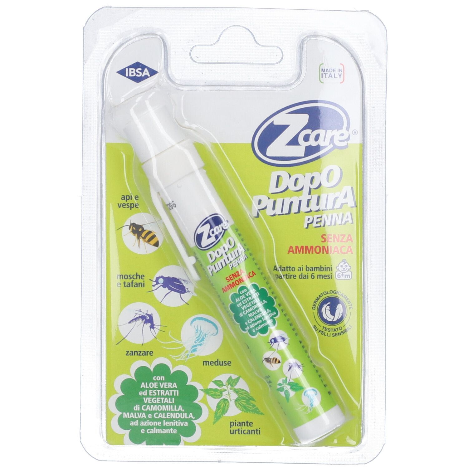Zcare Dopo Puntura Pen mit Aloe Vera und Pflanzenextrakten.