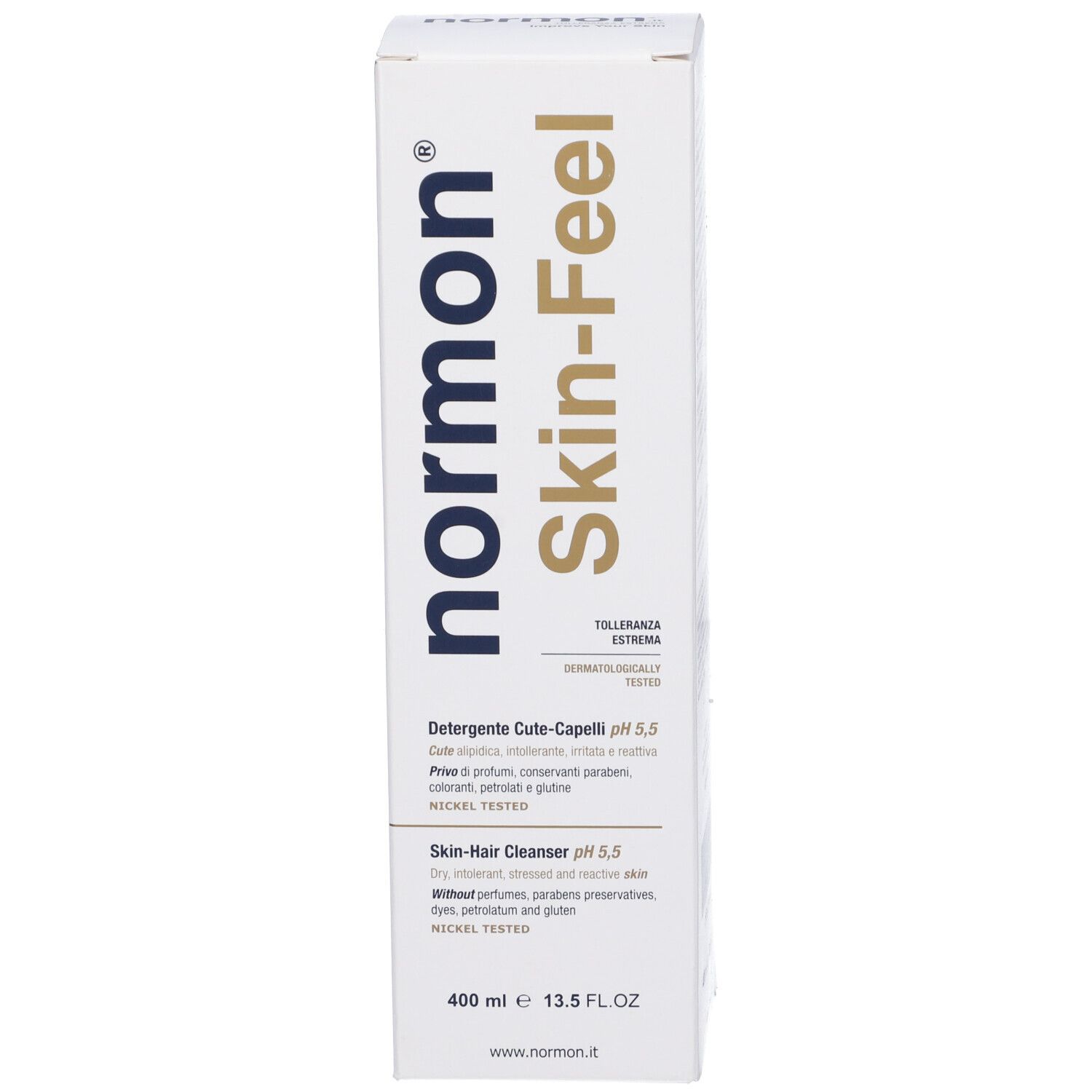 Normon Skin-Feel Detergente Cute-Capelli, 400 ml. Testato dermatologicamente.