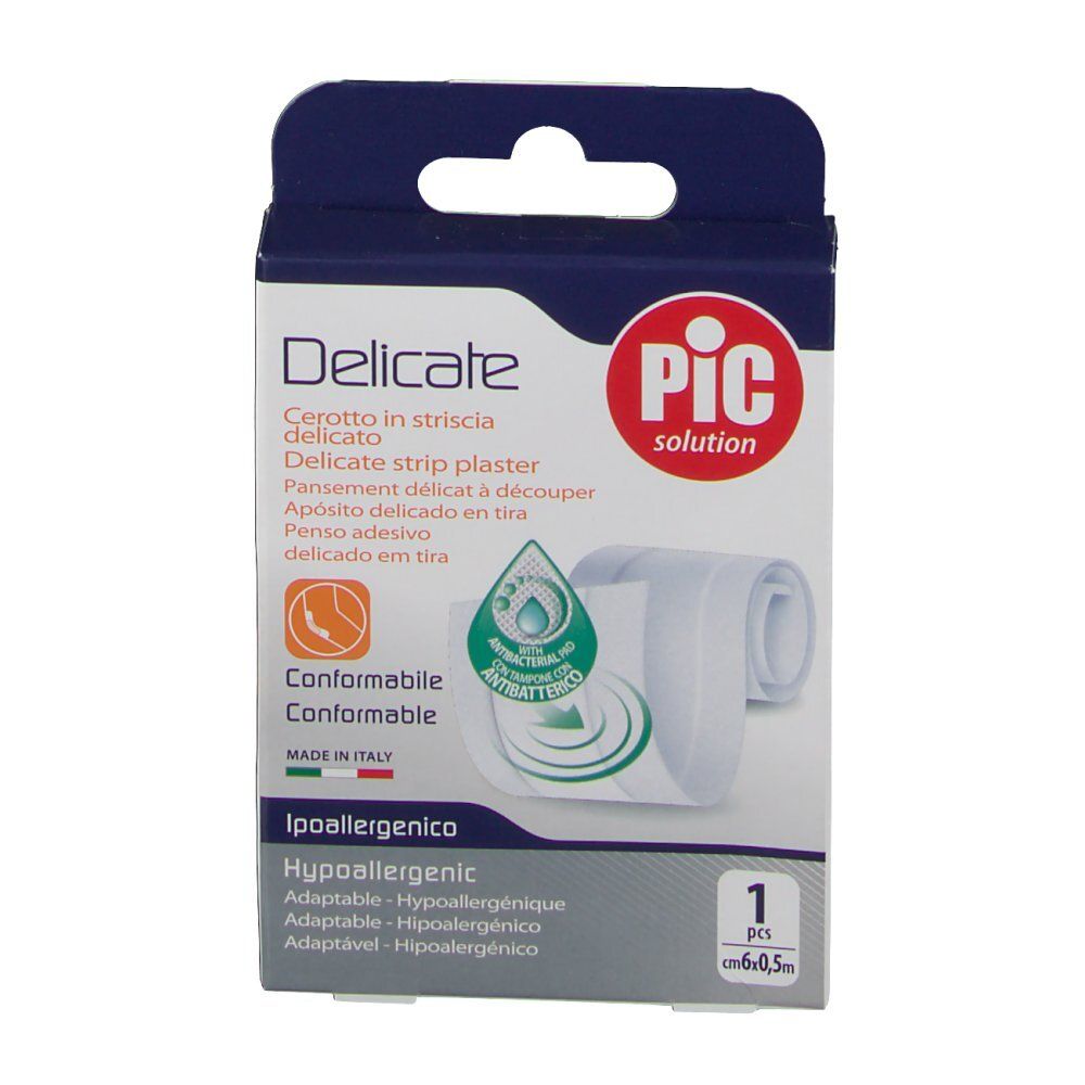 Verpackung von Delicate Pflasterrolle, 1 Stück, 6cm x 0,5m.