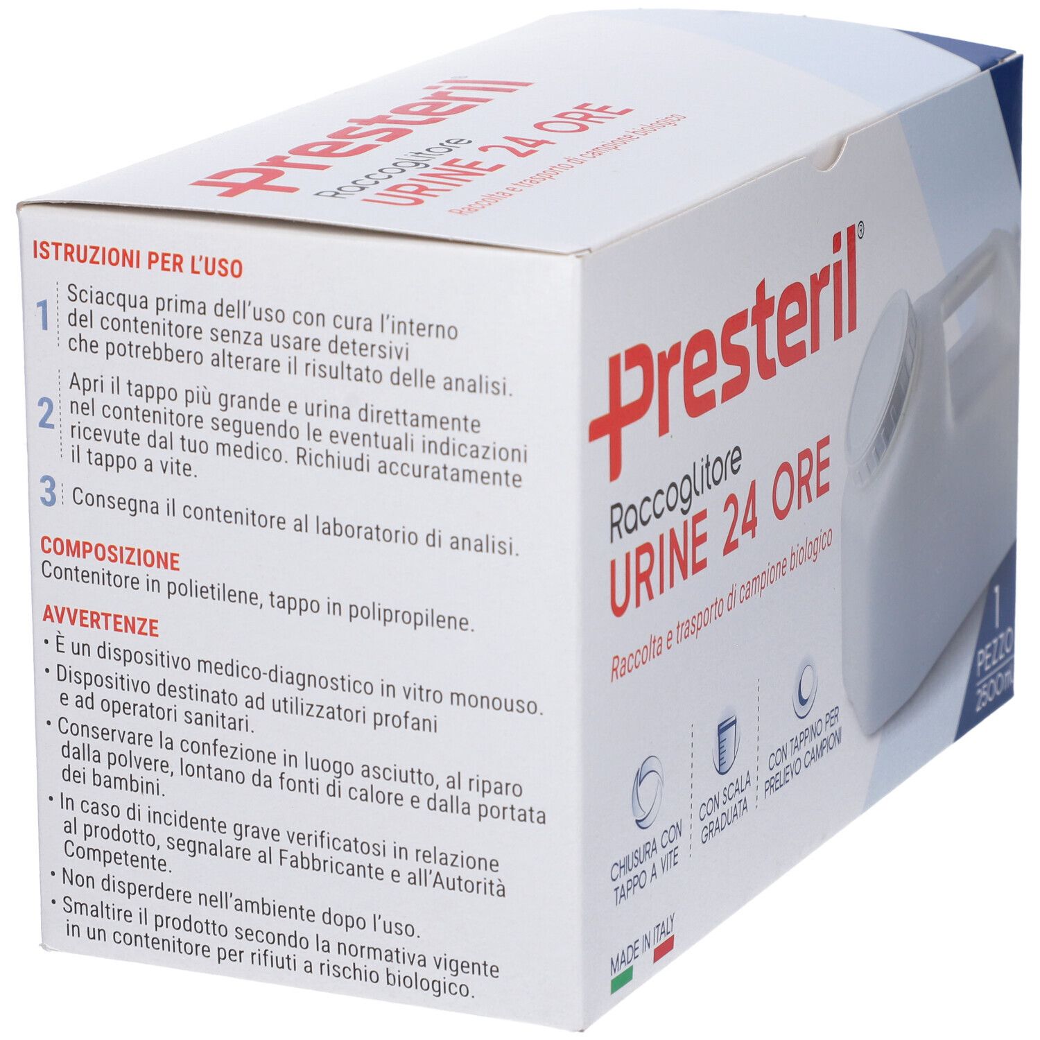 Presteril Urinsammelbehälter 24h, 2500ml