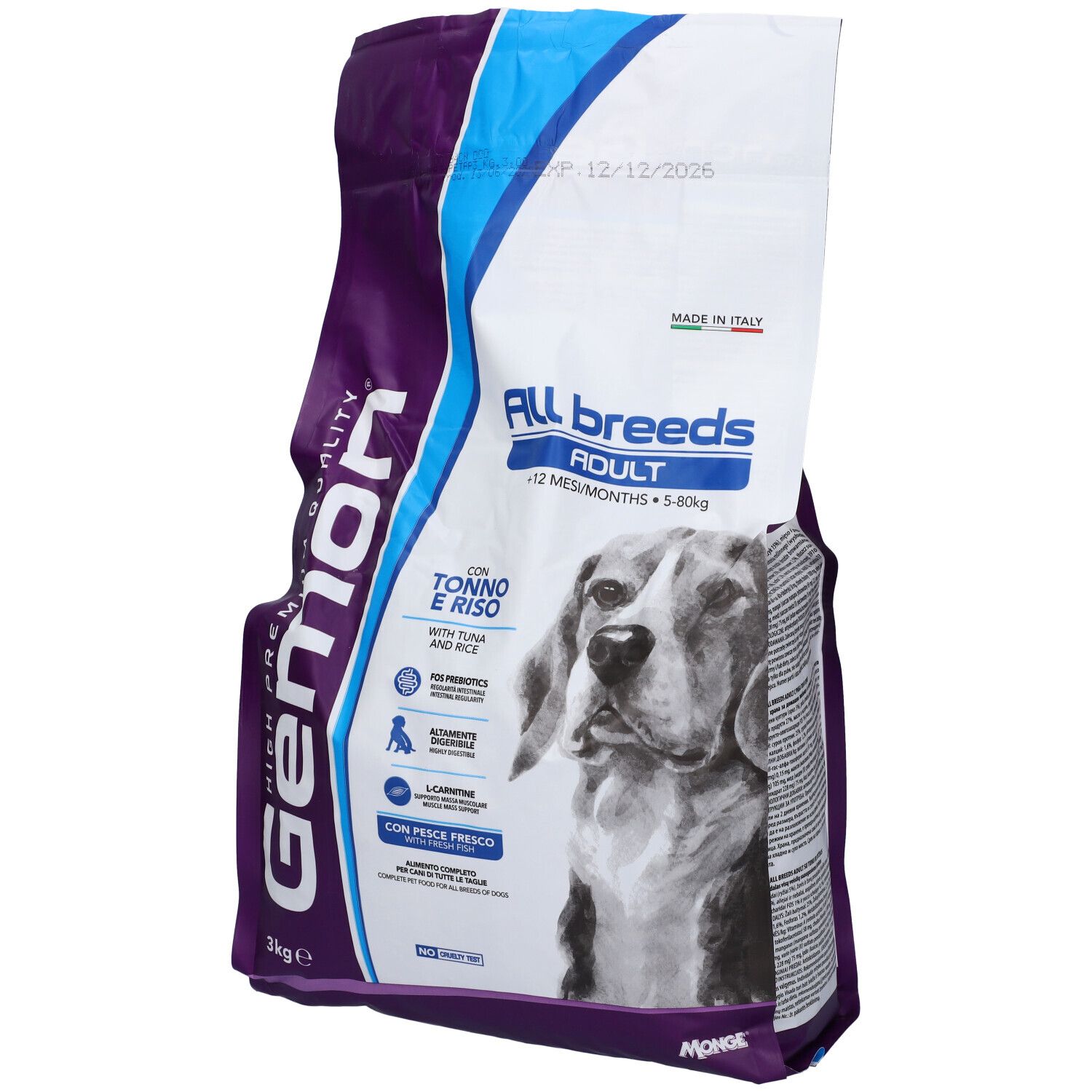 Gemon High Premium Quality Cane Crocchette Medium Adult Tonno E Riso 3 Kg