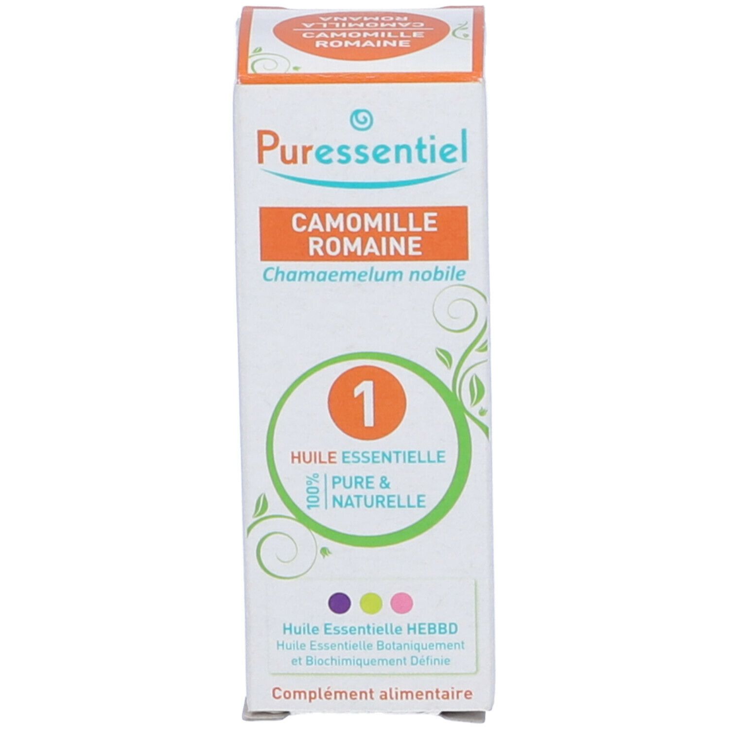 Confezione del prodotto. Confezione con nome prodotto e marchio Puressentiel®. Con informazioni prodotto.