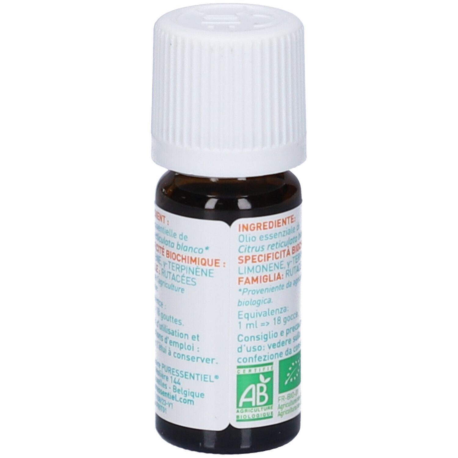 Puressentiel Bio Mandarine Verte ätherisches Öl in 10ml Flasche.