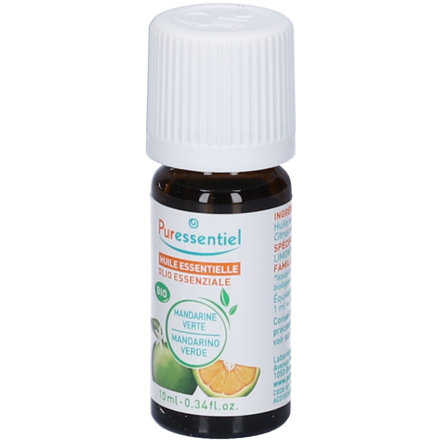 Puressentiel Bio Mandarine Verte ätherisches Öl in 10ml Flasche.