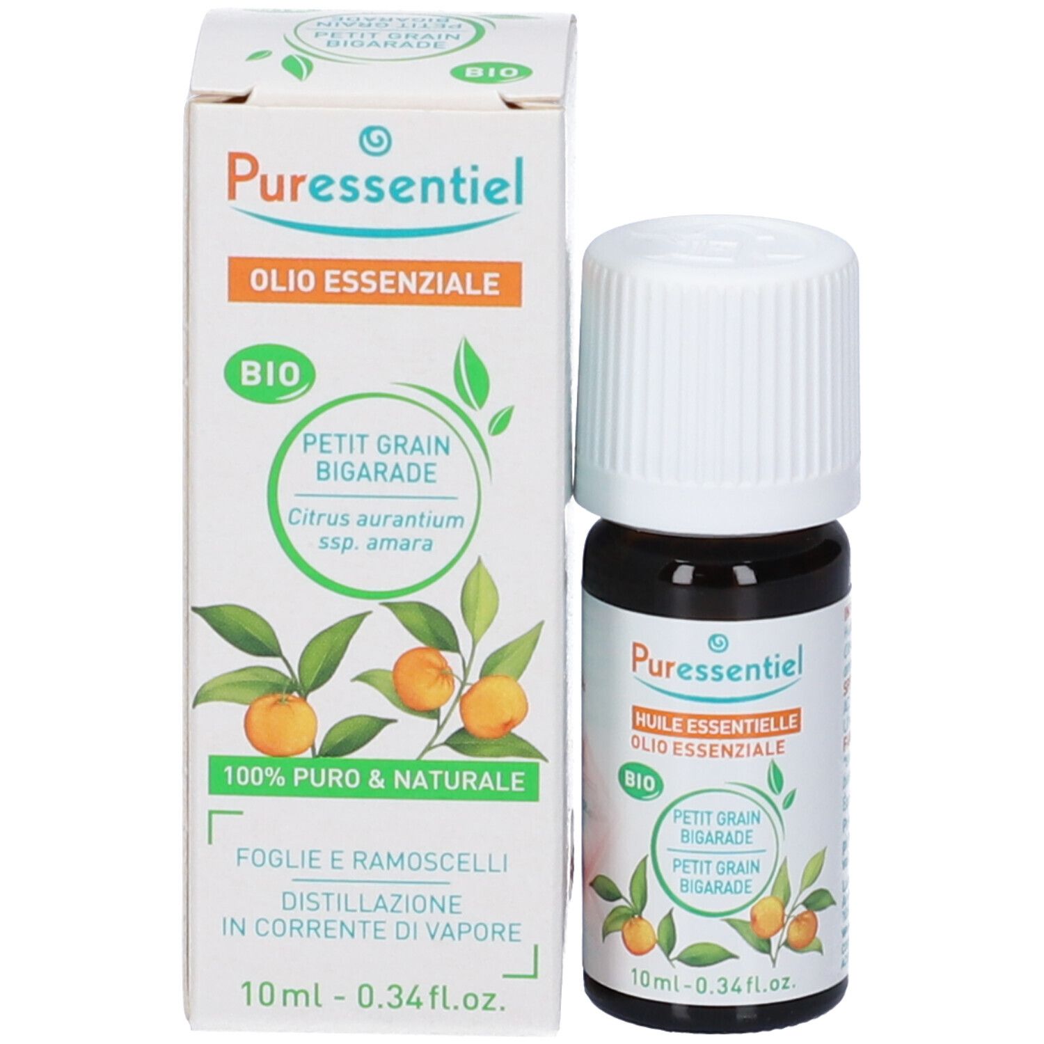 Puressentiel Petit Grain Bigarade ätherisches Öl, 10ml. Bio-zertifiziert.