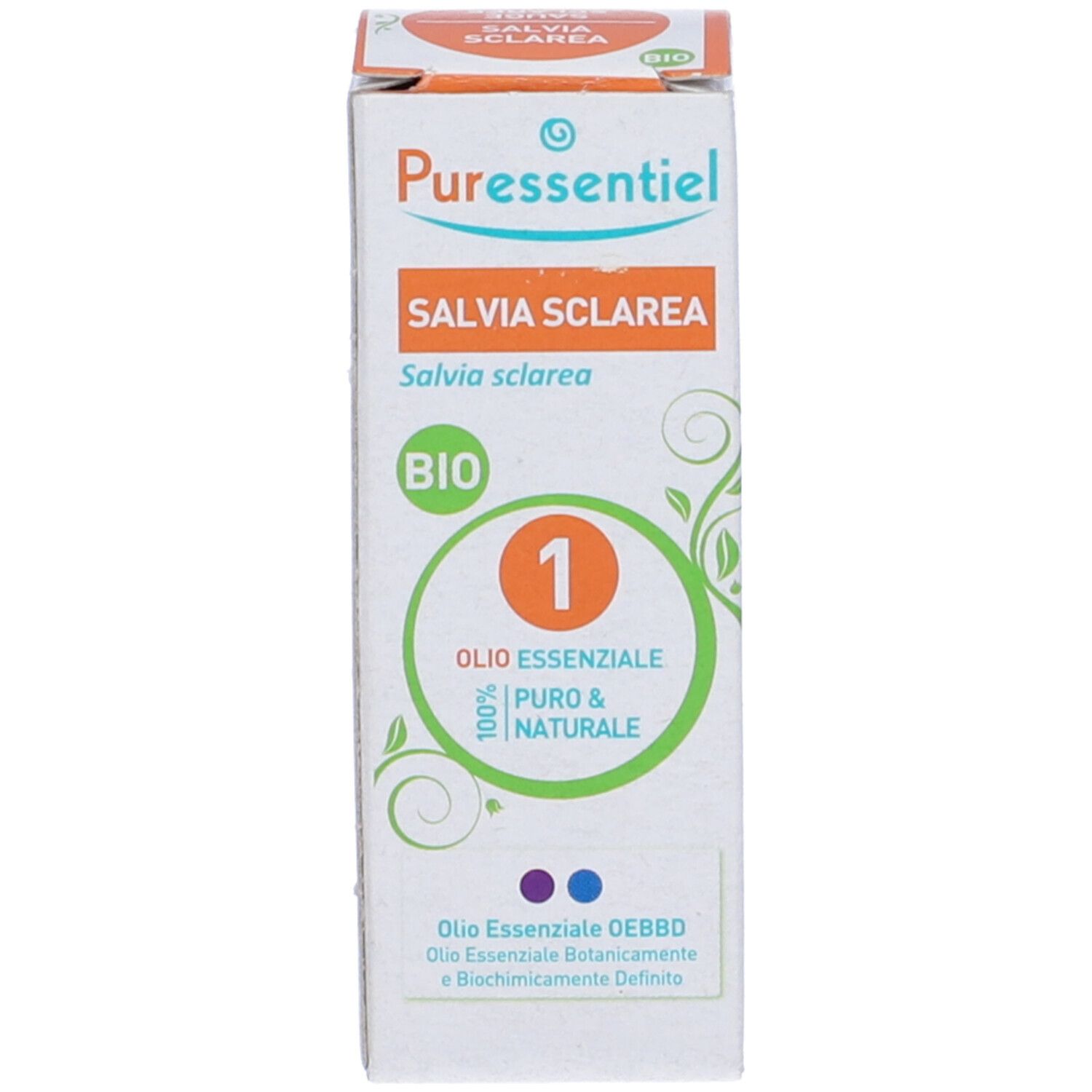 Produktverpackung. Weißer Karton mit Text und Logo. BIO-Zertifizierung.