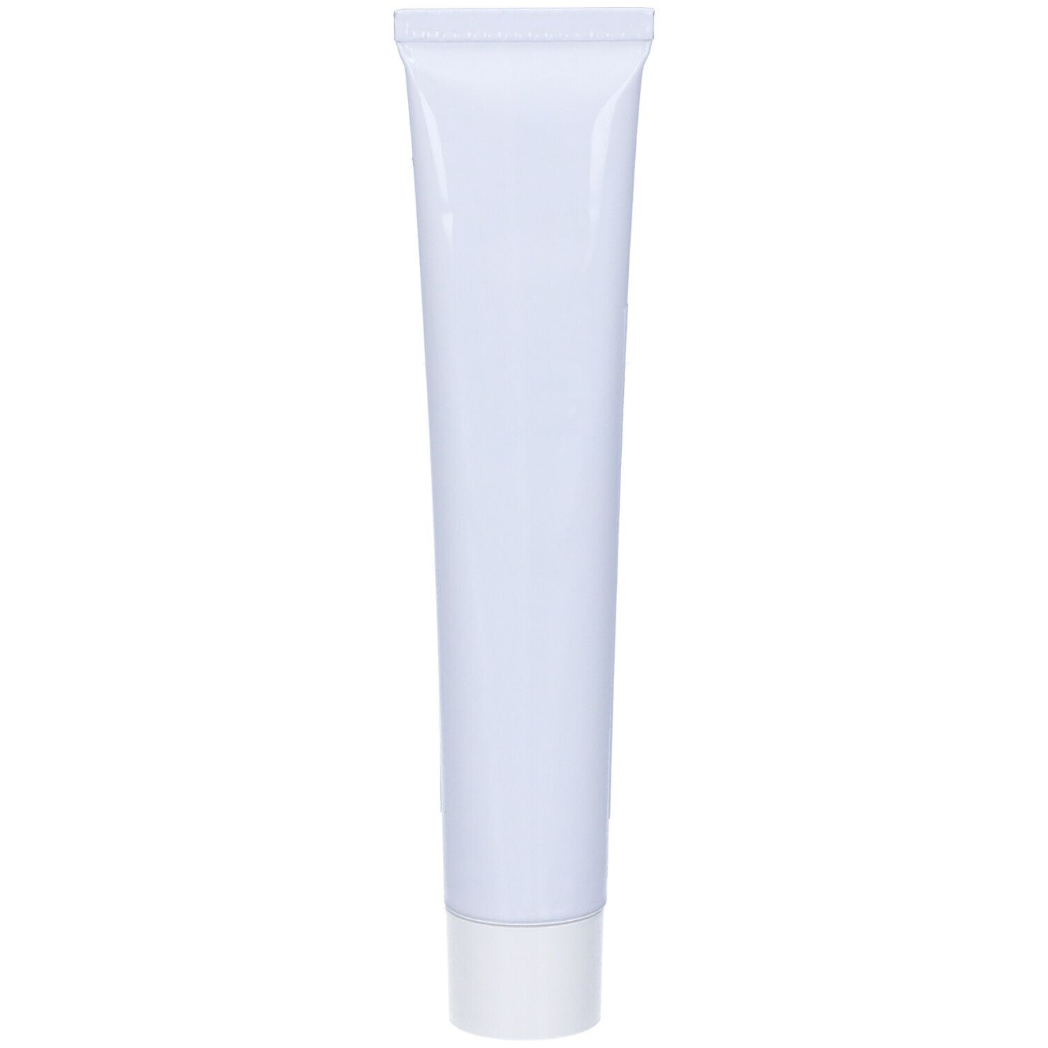 Tubo bianco con tappo bianco. Nessun altro dettaglio visibile sul tubo.