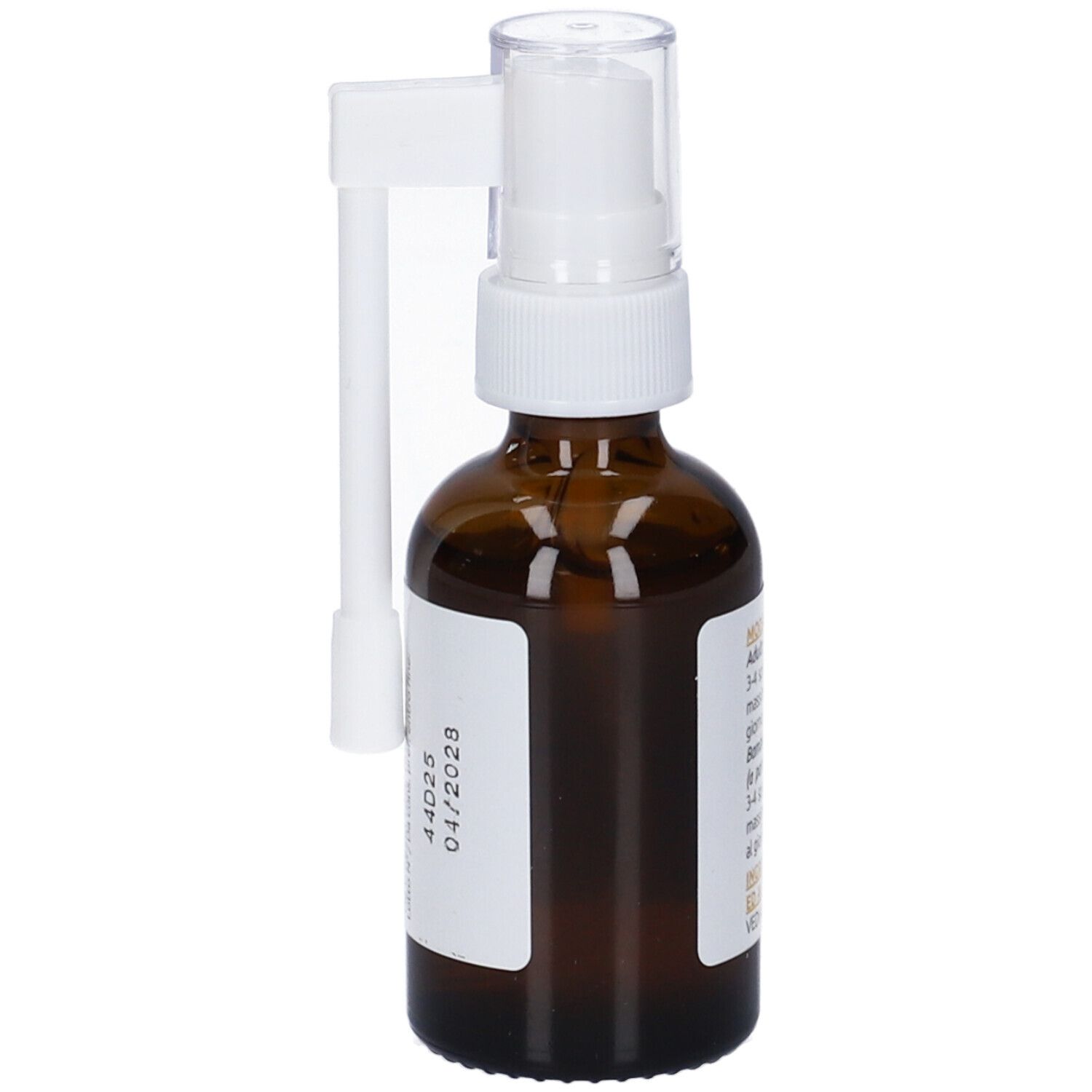 Seitenansicht einer Gola Spray Flasche mit weißem Sprühkopf und Applikator.