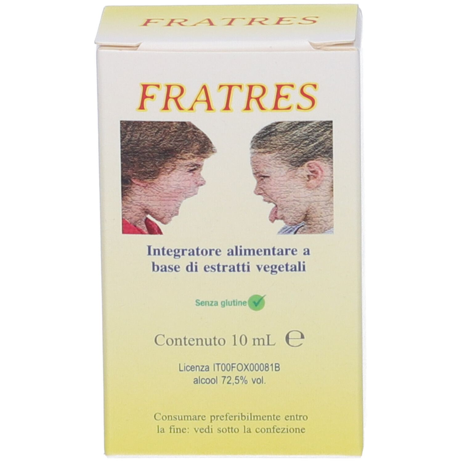 Gelbe Box mit der Aufschrift 'FRATRES'. Enthält 10ml.