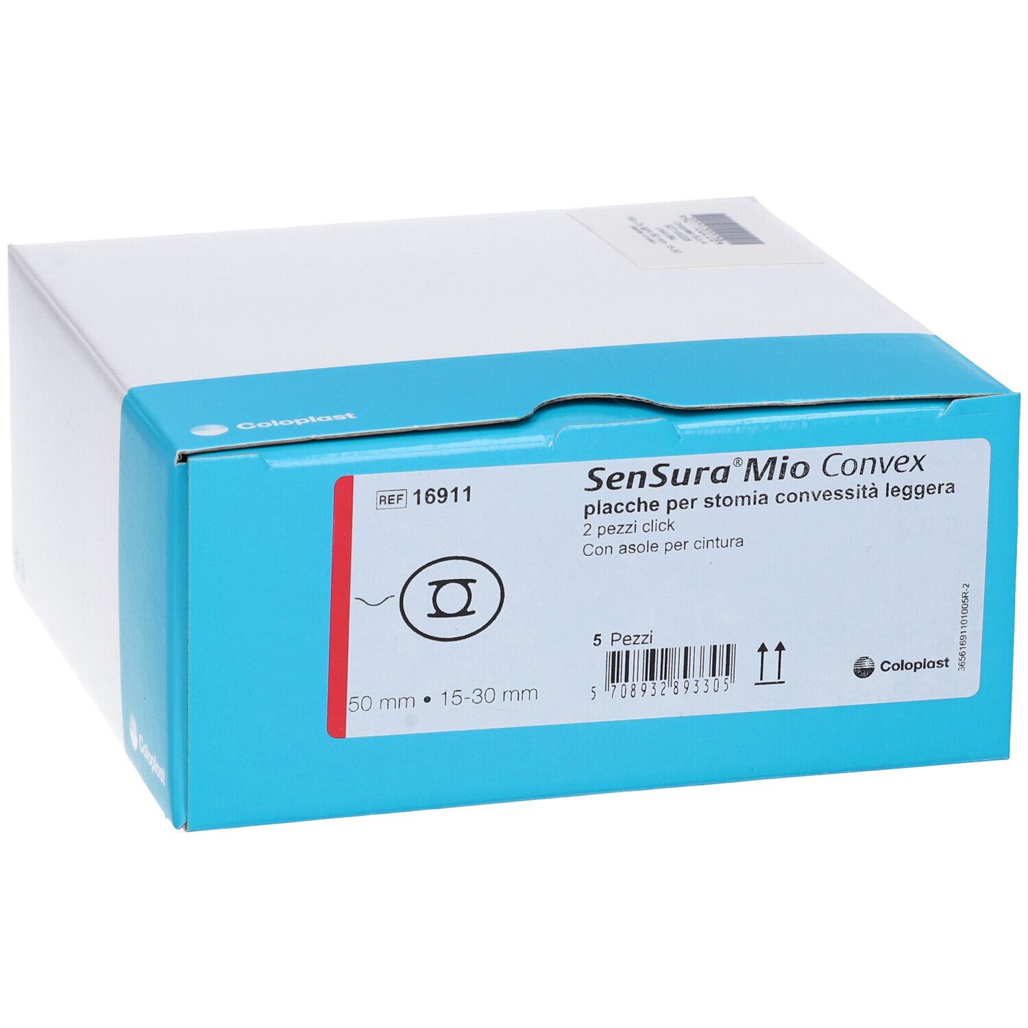Confezione Sensura Mio Convex. Scatola blu e bianca. Nome del prodotto e dettagli sul fronte. 5 pezzi.