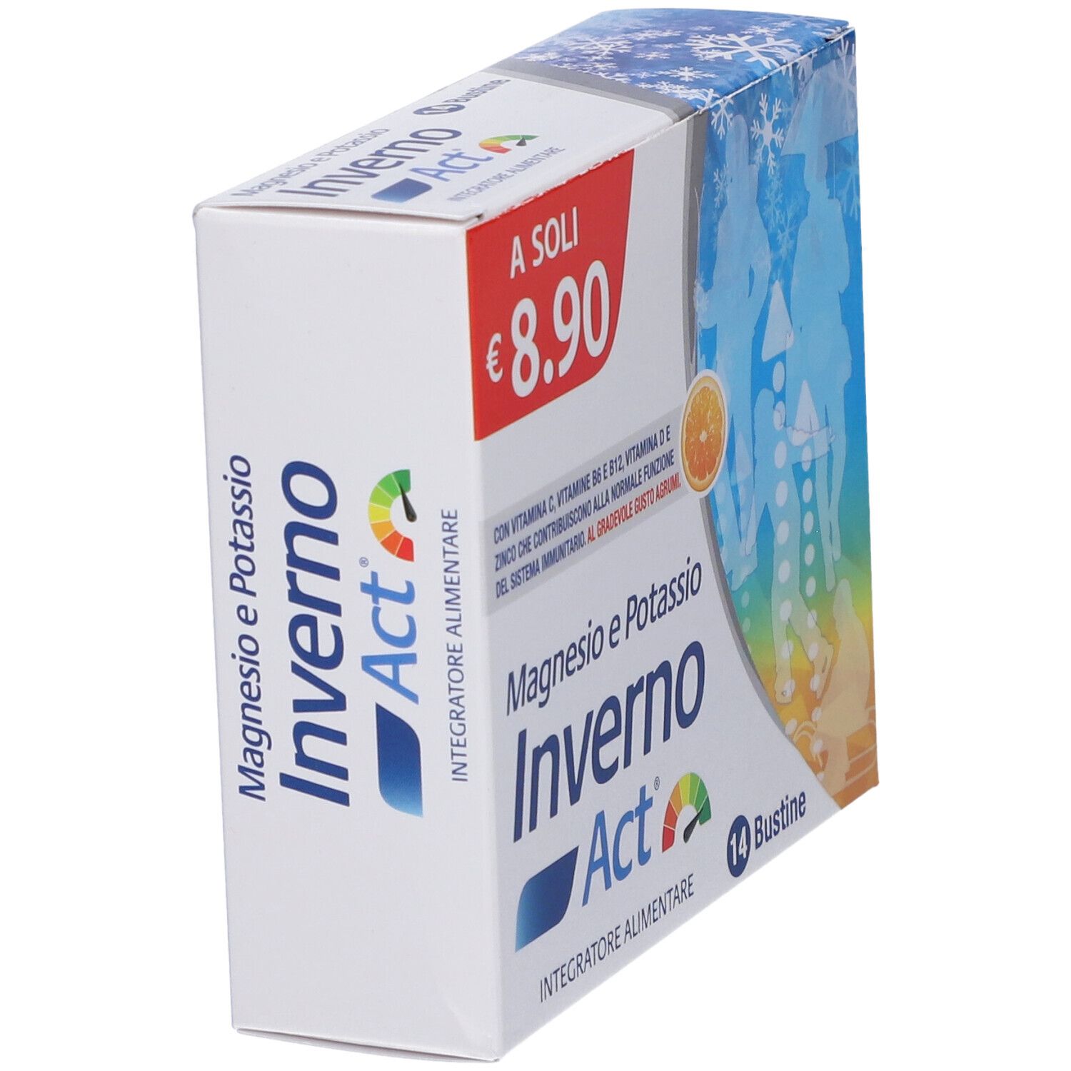 Magnesio e Potassio Inverno Act, 10 Beutel, Nahrungsergänzungsmittel.