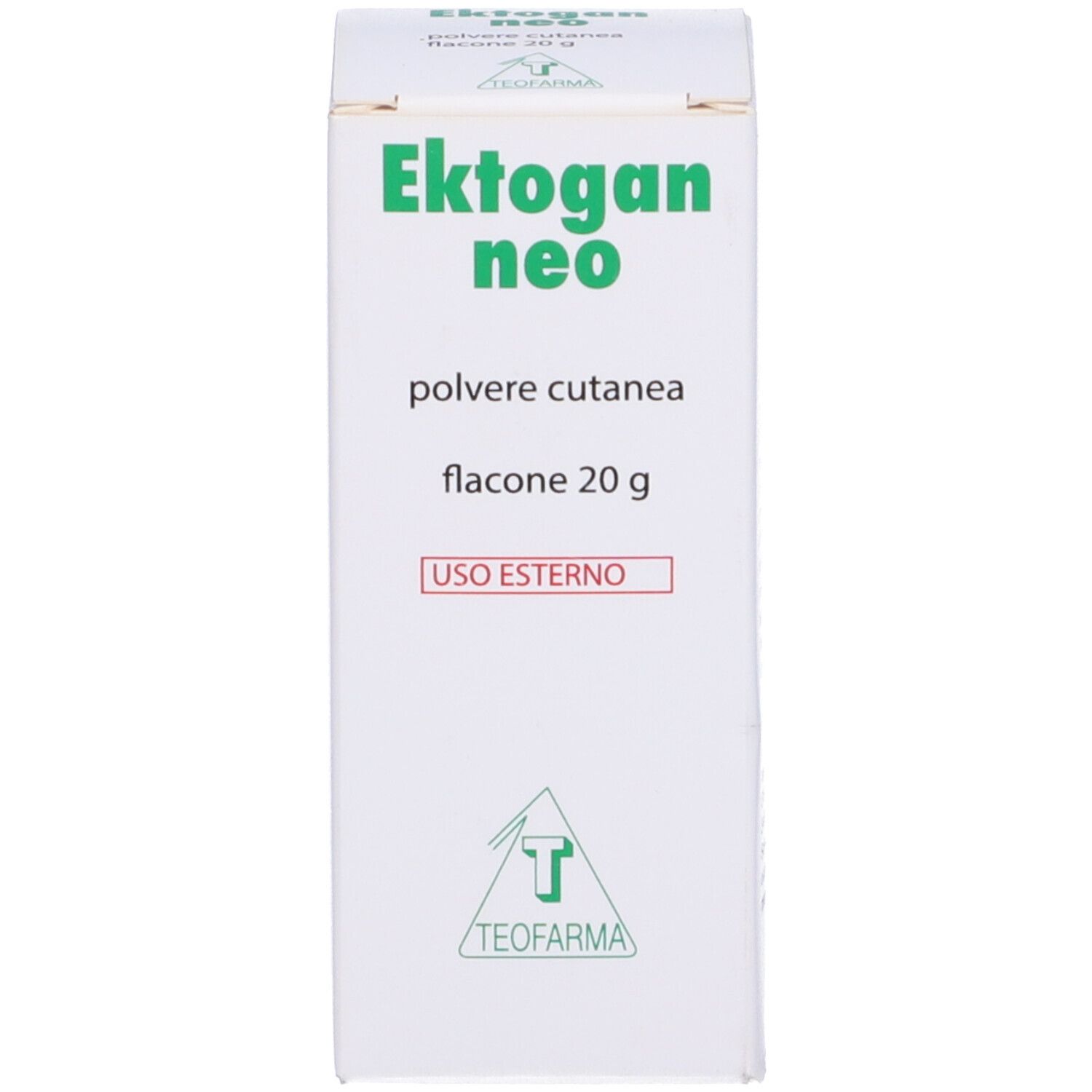 Confezione del prodotto. Nome prodotto, indicazione 'Uso Esterno' e indicazione 20g. Testo in italiano.