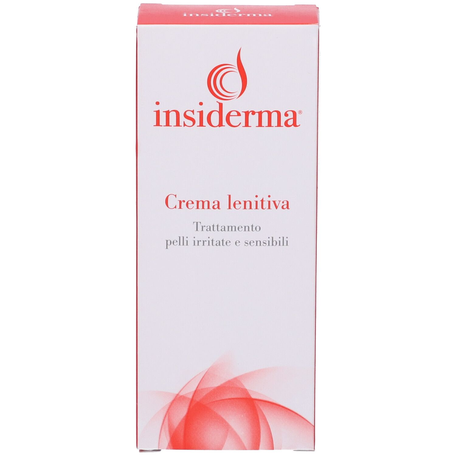 Confezione del prodotto rossa con testo bianco. Contiene 'insiderma' e 'Crema lenitiva'.