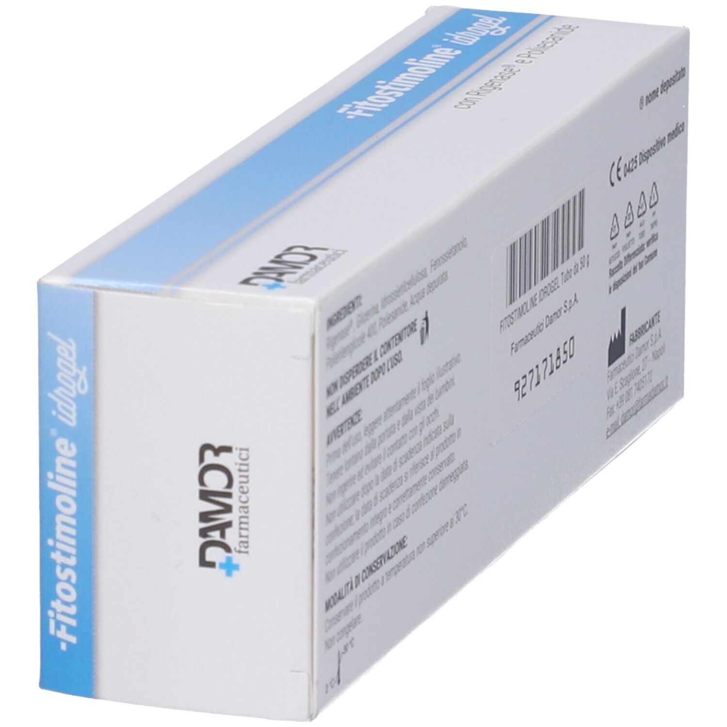 Fitositomoline Idrogel-Verpackung mit Produktnamen und Inhaltsstoffen.
