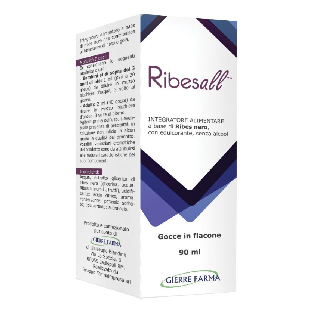 Ribesall 90ml Ribes Nero Senza Alcol con Edulcorante