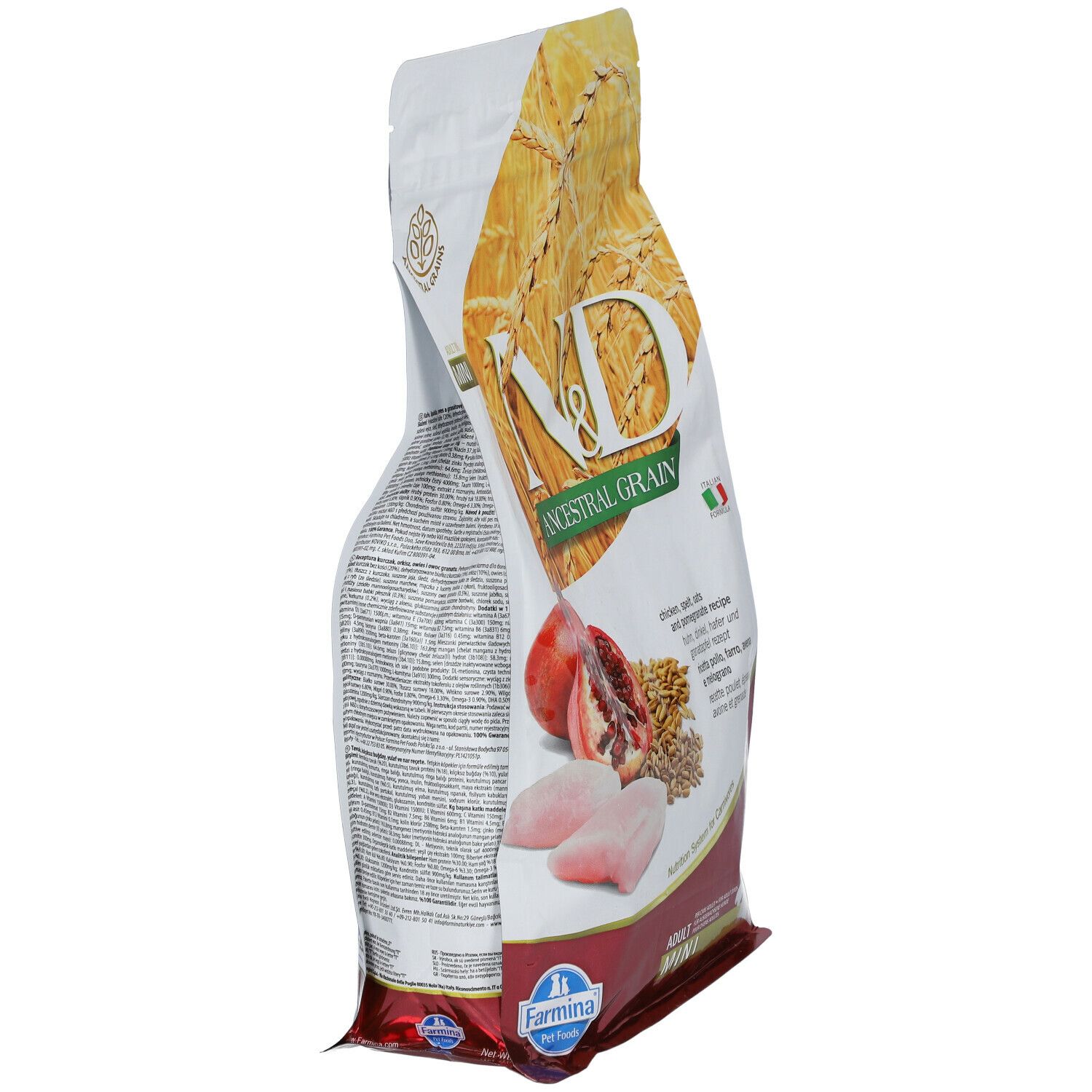 Trockenfutter Farmina N&D Low Ancestral Grain - Huhn, Dinkel, Hafer & Granatapfel - Hund Adult Mini