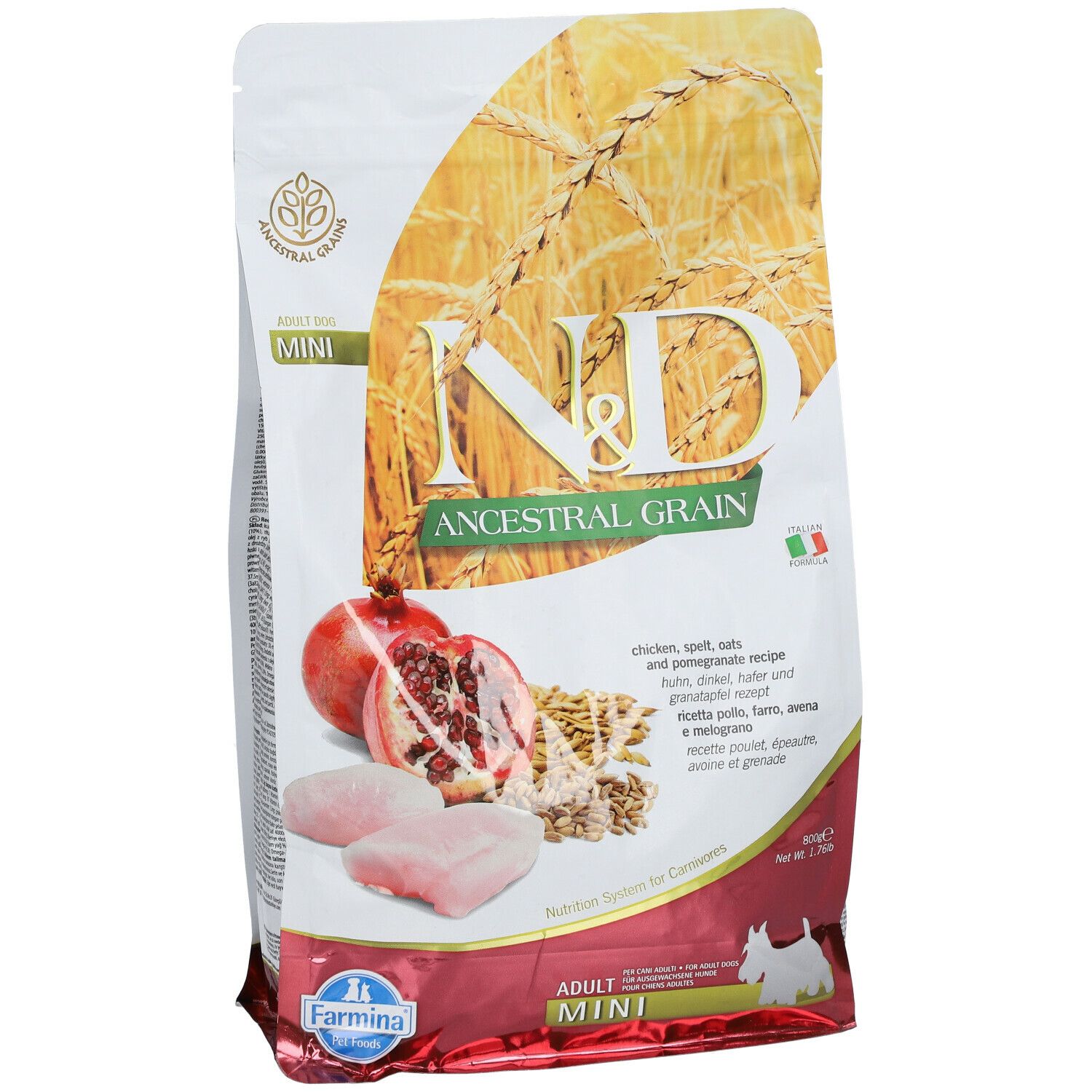 Trockenfutter Farmina N&D Low Ancestral Grain - Huhn, Dinkel, Hafer & Granatapfel - Hund Adult Mini