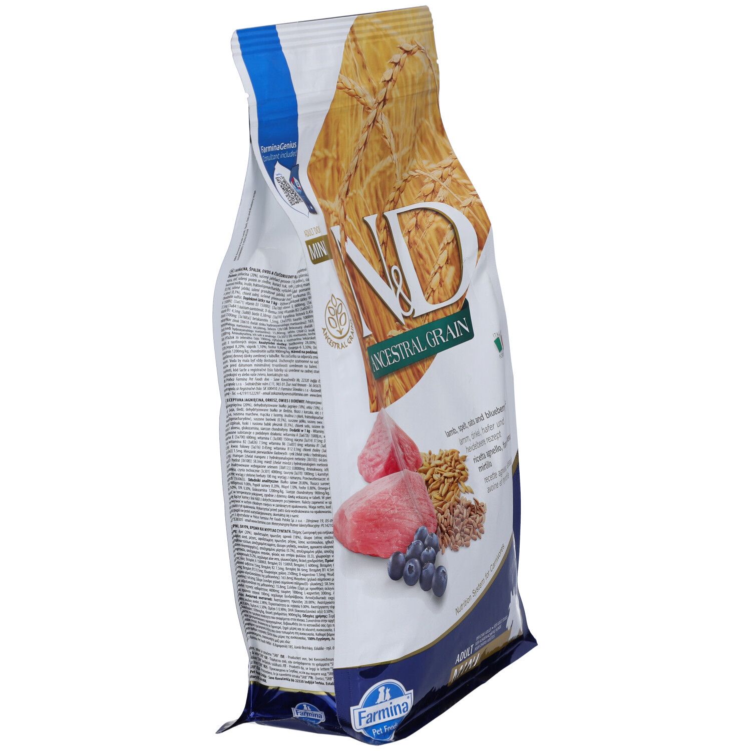 Trockenfutter Farmina N&D Low Ancestral Grain - Lamm, Dinkel, Hafer & Heidelbeere - Hund Adult Mini