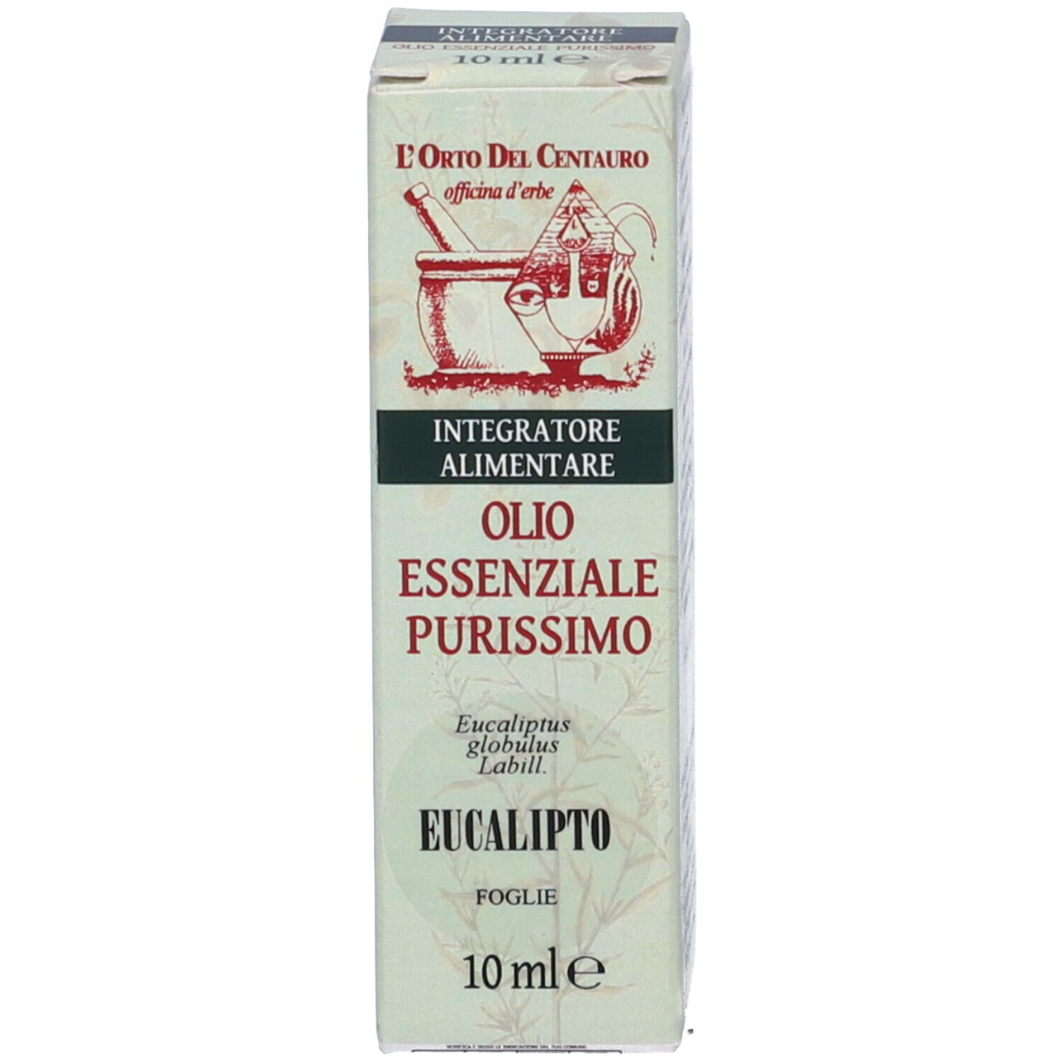 Scatola con scritta: Eucalipto, 10 ml, L'Orto del Centauro.