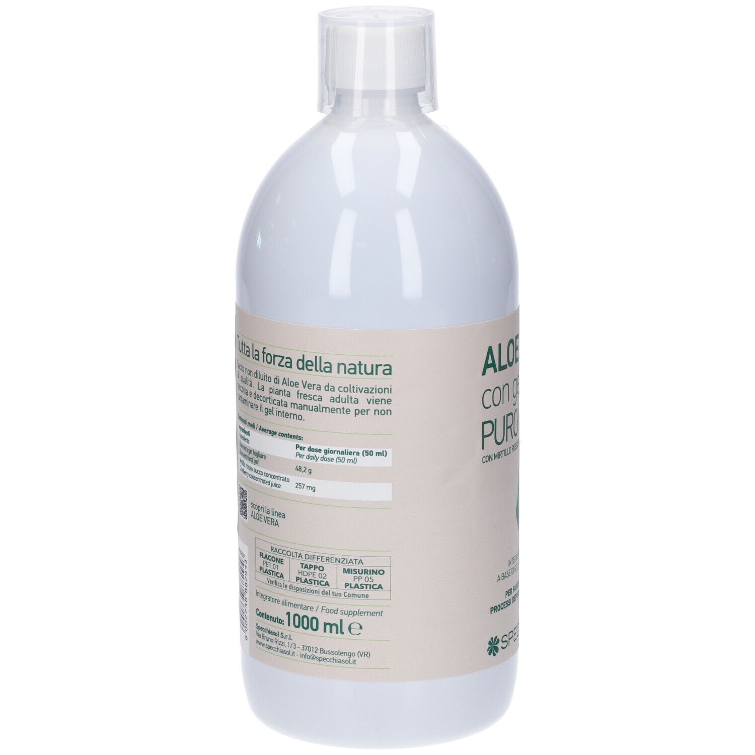 Specchiasol Aloe Vera+ Antiox con Gel Fogliare Puro da Bere 1000ml - Immagine 12