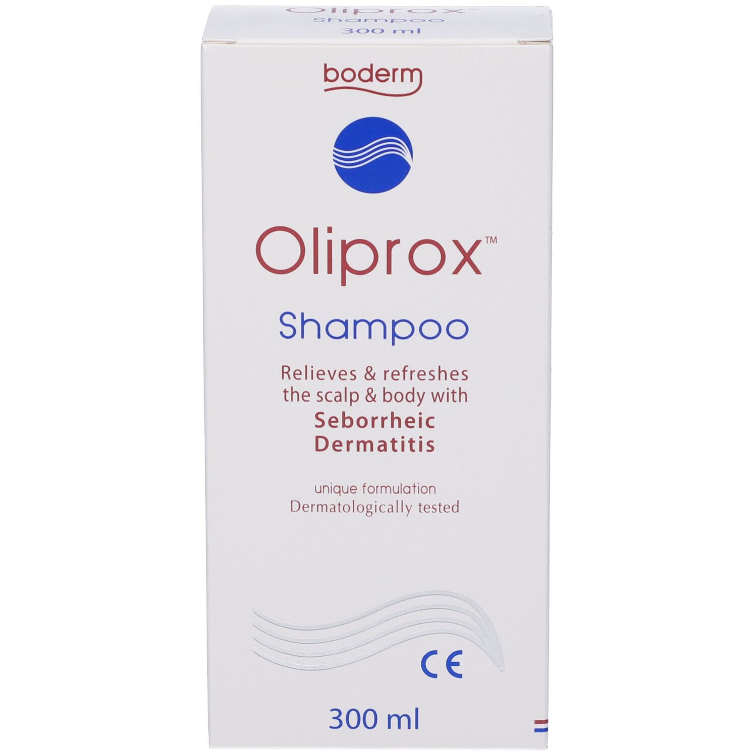 Vorderseite der Oliprox Shampoo Kartonverpackung.