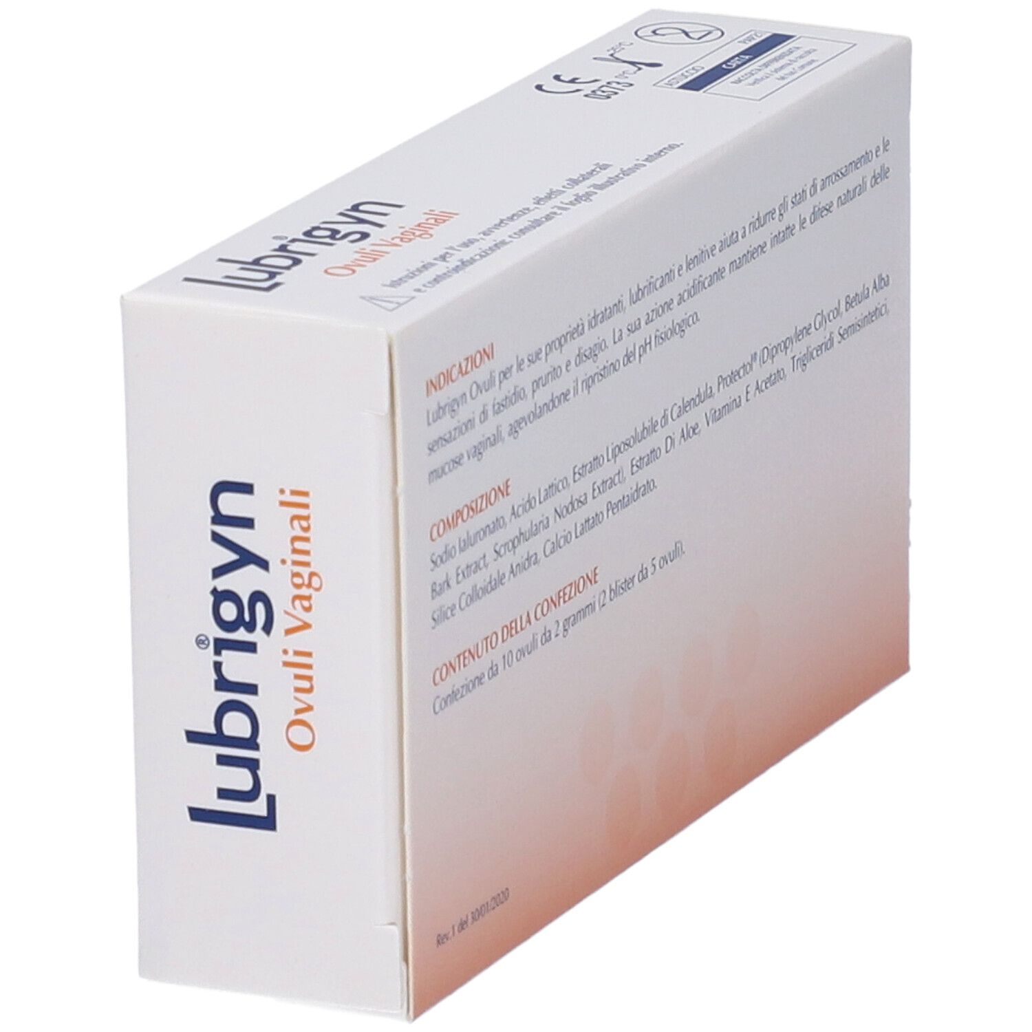 Lubrigyn Vaginalovuli Verpackung, 10 Ovuli.