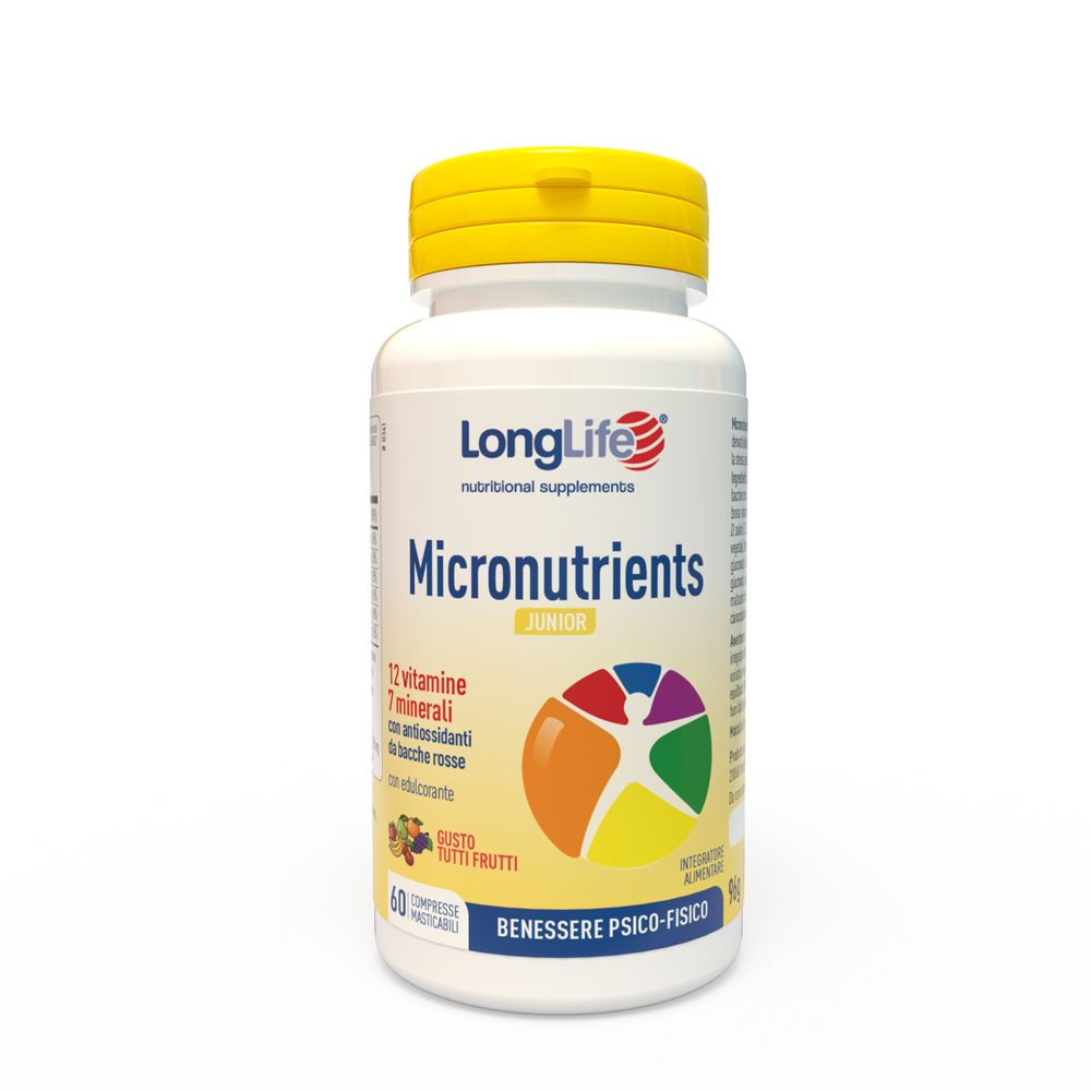 Longlife Micronutrients Junior Integratore Per Benessere Psico-Fisico Dei Bambini 60 Compresse - Immagine 5