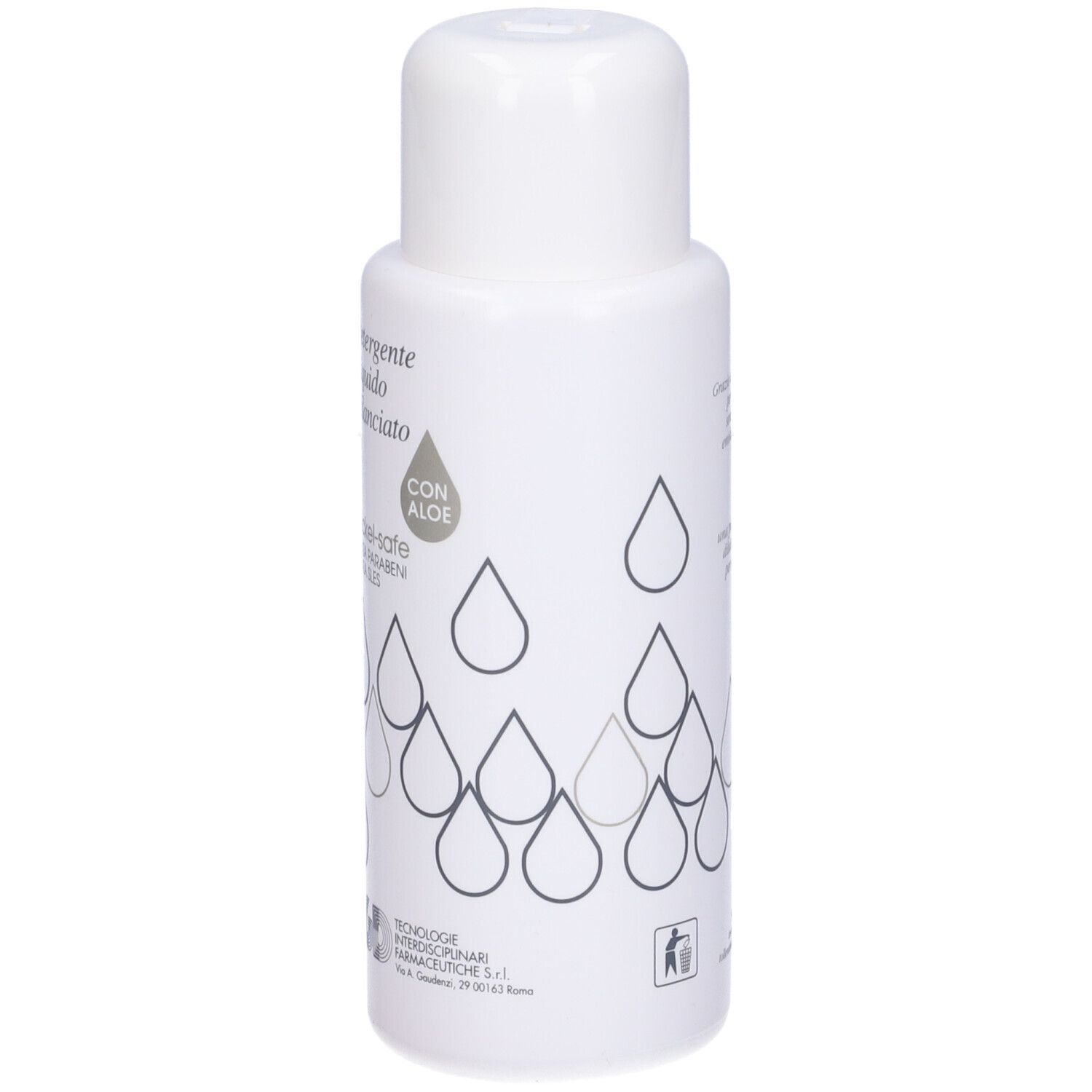 Flacone bianco di Iso-Derma Detergente Liquido. Con Aloe, Nickel-safe, senza parabeni e SLES.