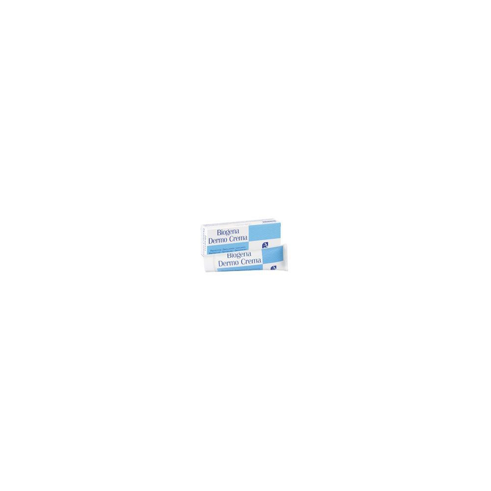 Due scatole Biogena Dermo Crema, bianche con striscia blu e scritta.