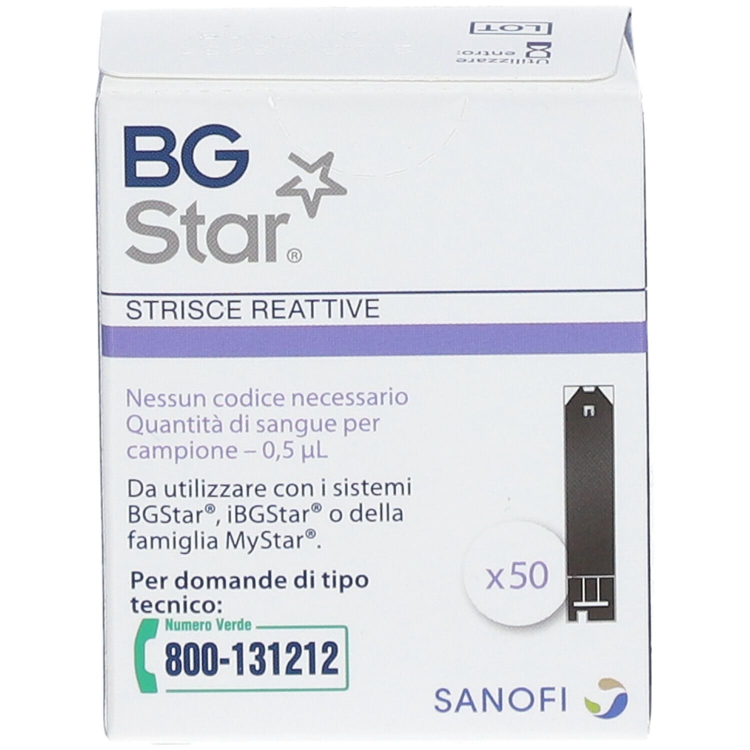 BG Star Teststreifen für Blutzuckermessgeräte, 50 Stück.