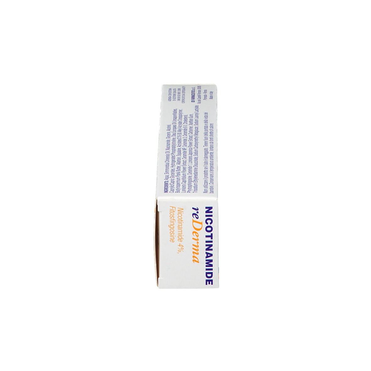 Confezione di NICOTINAMIDE reDerma Crema. Scatola rossa e bianca con informazioni sul prodotto. Contiene 40 ml.