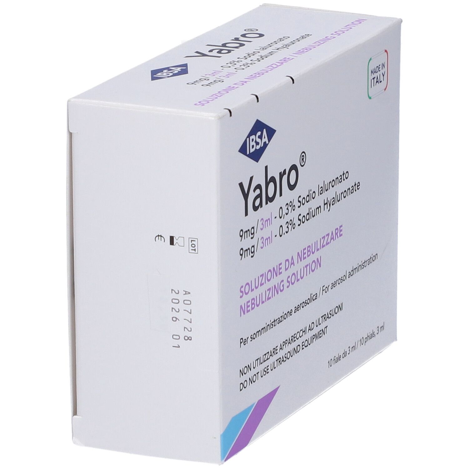 YABRO Inhalationslösung-Box mit 10 Phiolen zu je 3ml.