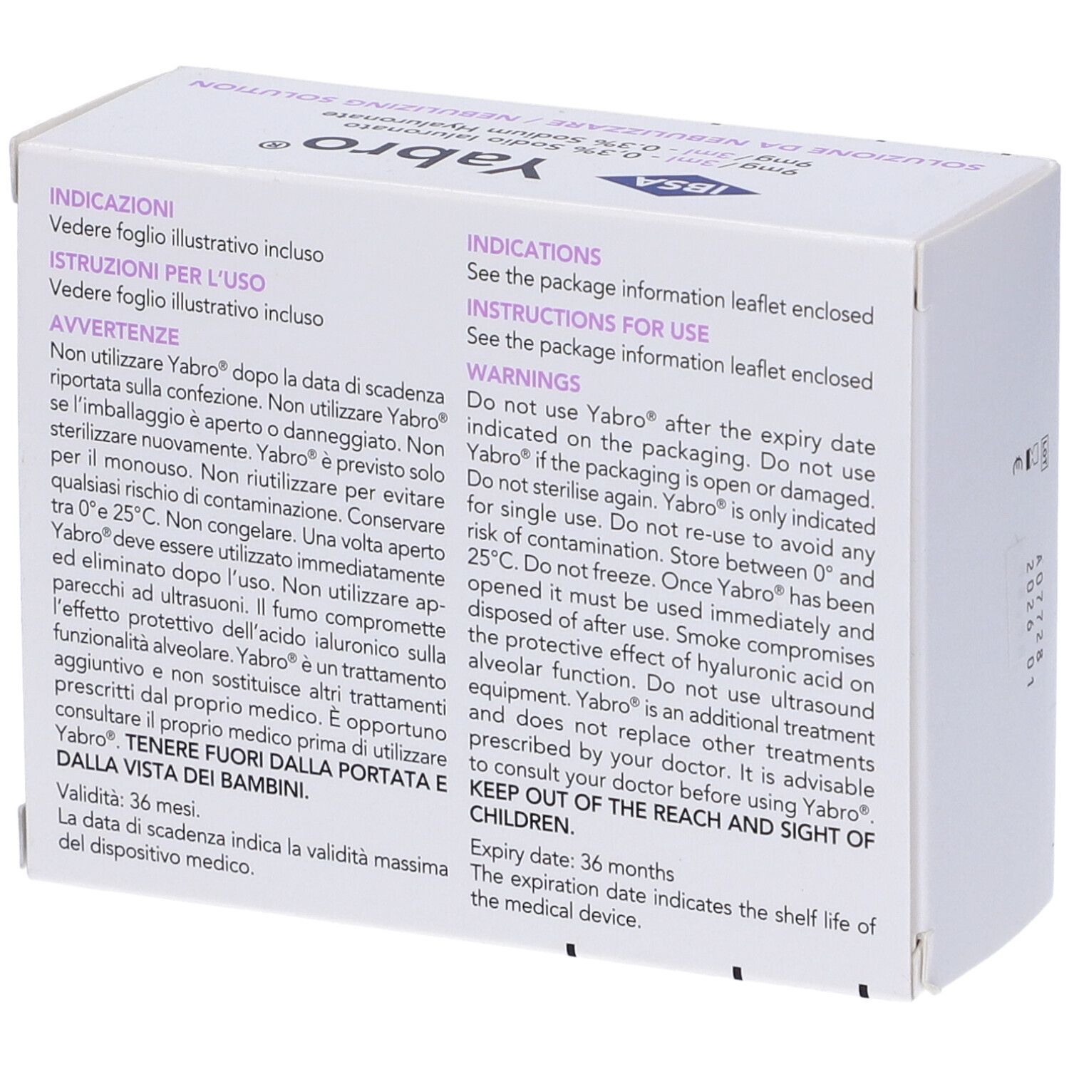 YABRO Inhalationslösung-Box mit 10 Phiolen zu je 3ml.