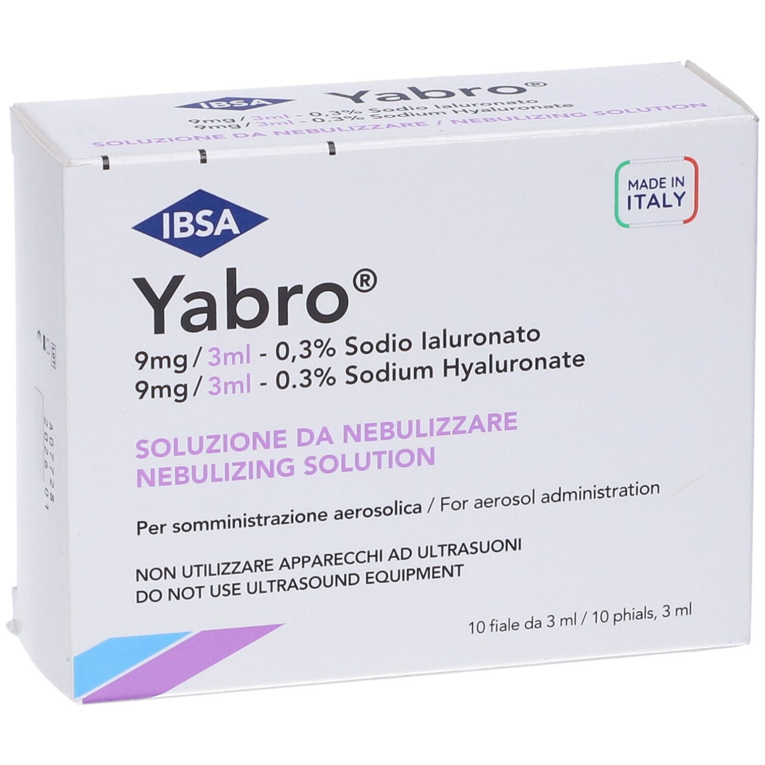 Yabro Inhalationslösung mit 9mg/3ml Natriumhyaluronat, 10 Phiolen.