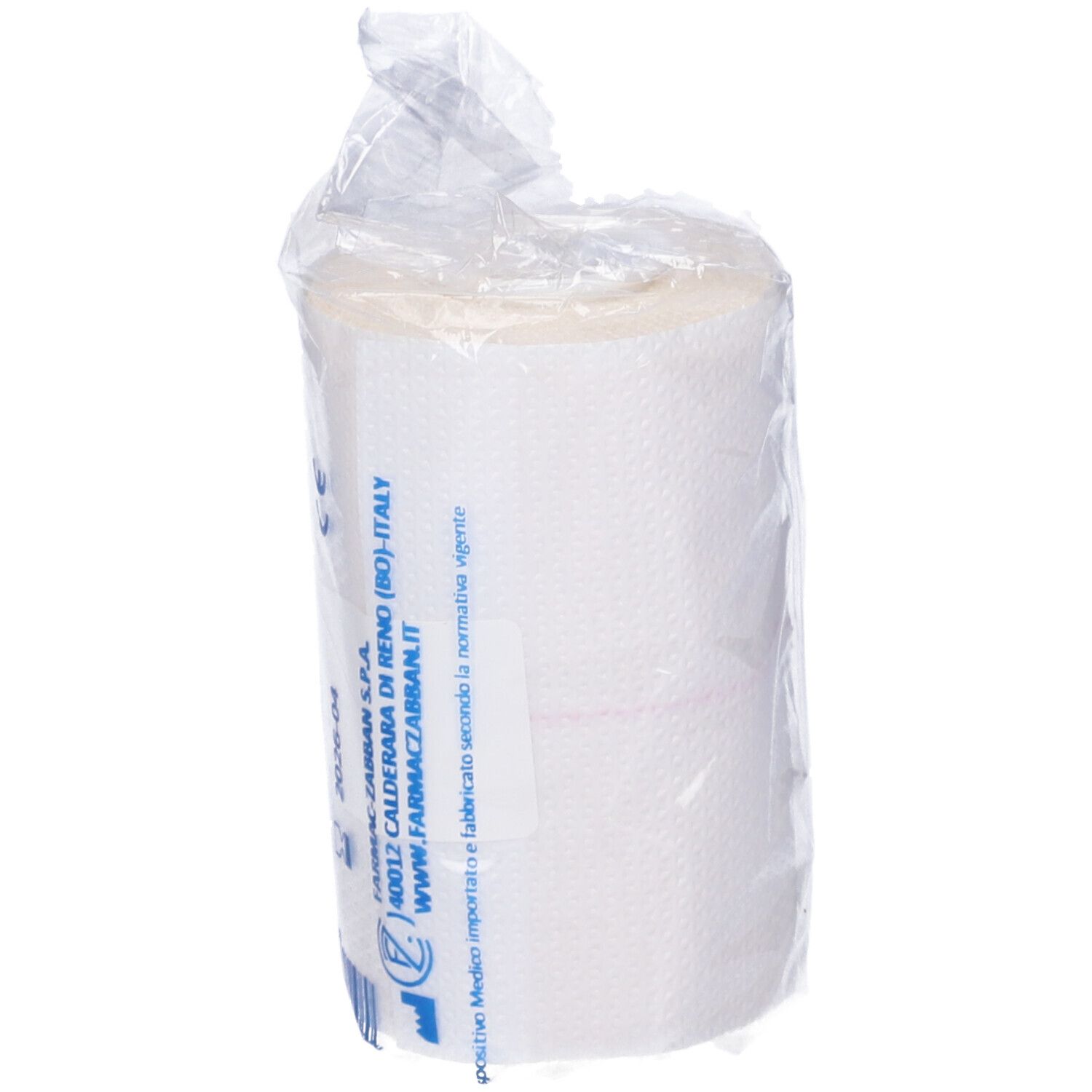 Rotolo di benda in plastica. Prodotto visibile. Nessun altro dettaglio visibile.