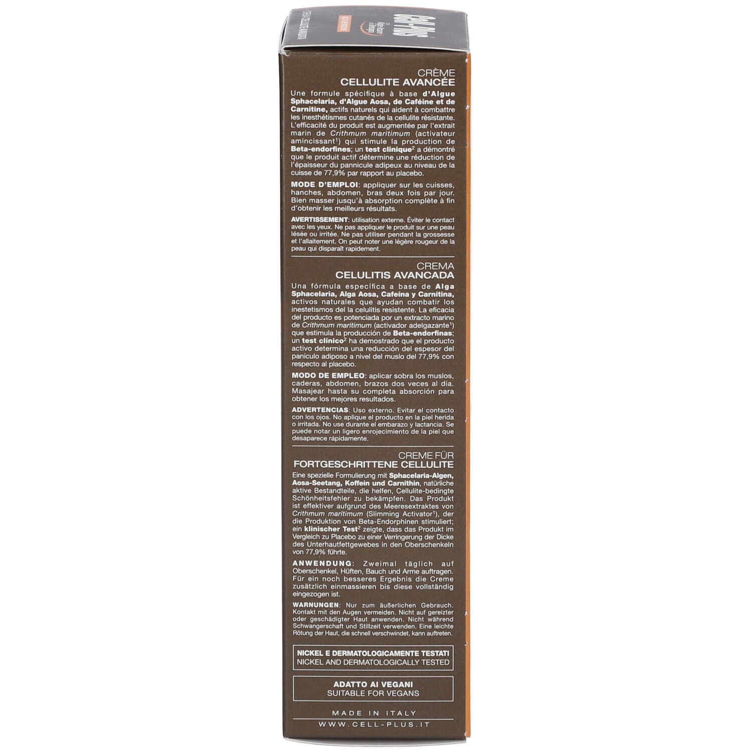 Retro della scatola. Testo multilingue. 200ml.