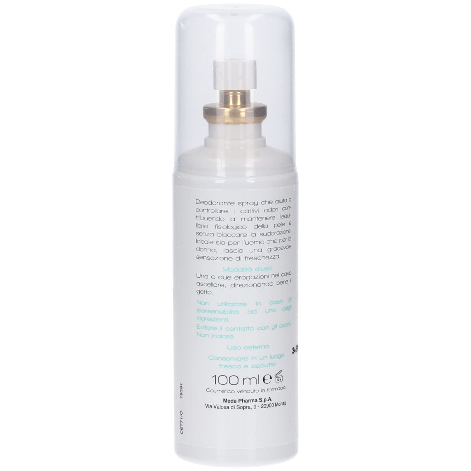 Weiße Sprühflasche mit transparentem Deckel, 100 ml.