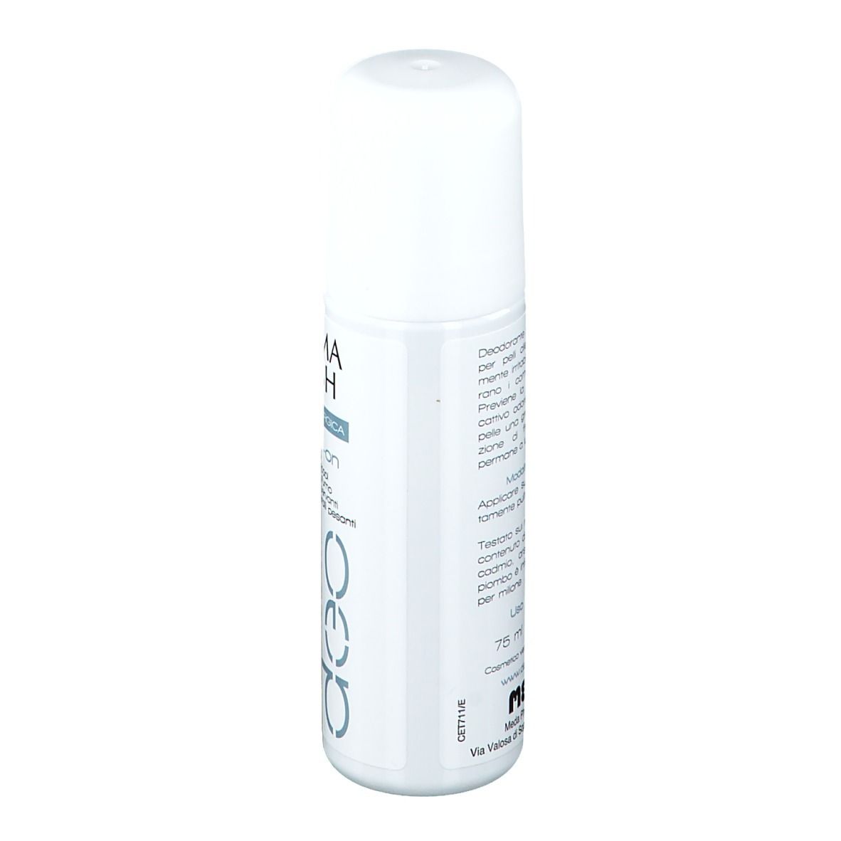 Roll-on blanc. Inscription: Derma Fresh Pelle Allergica. Applicateur roll-on visible.