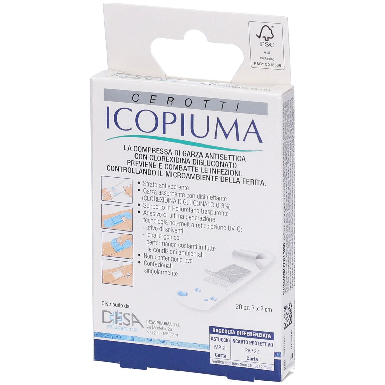 CER Icopiuma Trasp MED 20Pz 20 St Pflaster