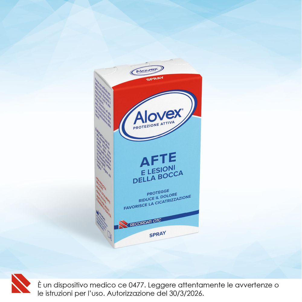 Alovex Spray für Mundgeschwüre und Läsionen.