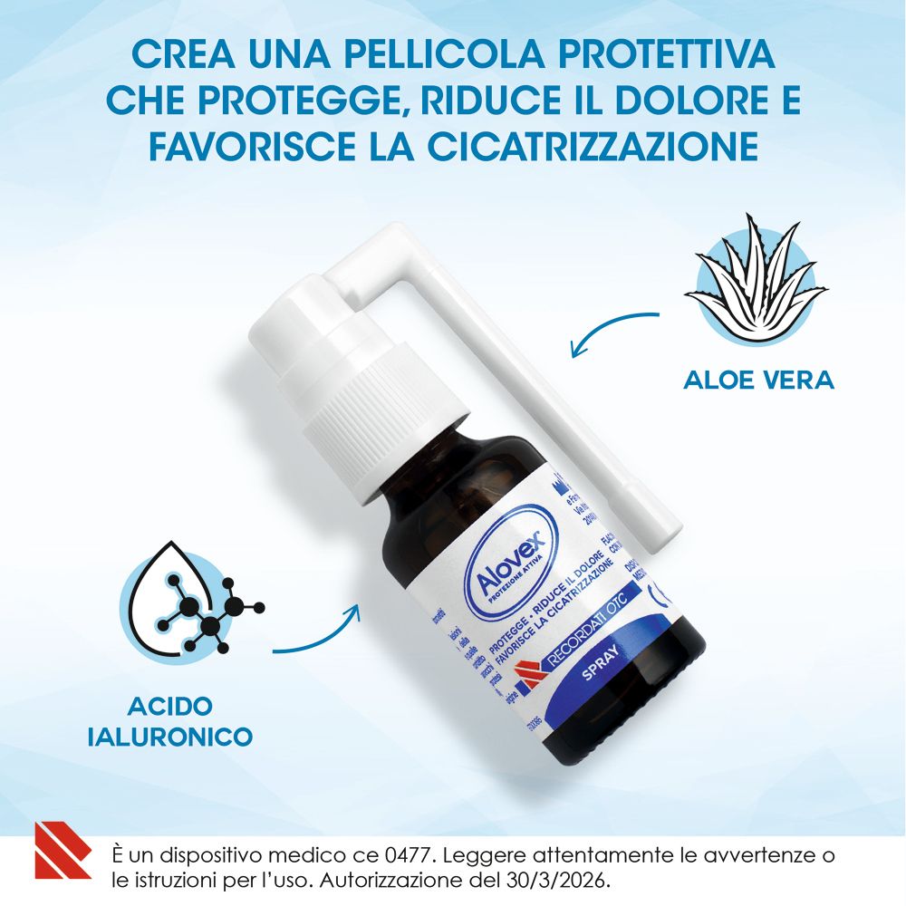 Alovex Spray mit Aloe Vera und Hyaluronsäure.