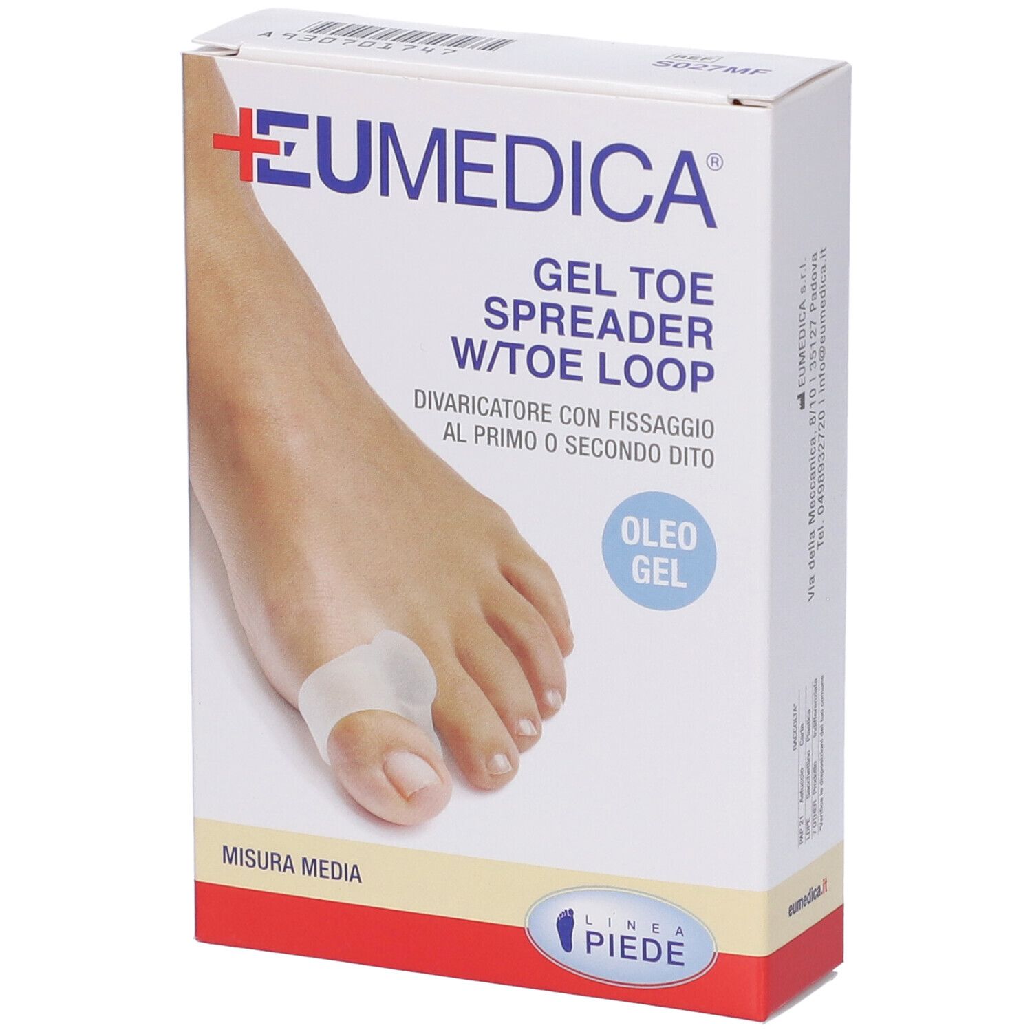 Divaricatore Gel Toe Spreader Con Anello Di Fissaggio Al Secondo Dito M