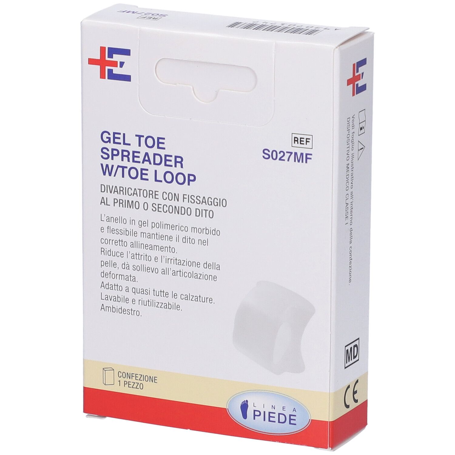 Confezione per divaricatore per dita in gel con anello per dito.