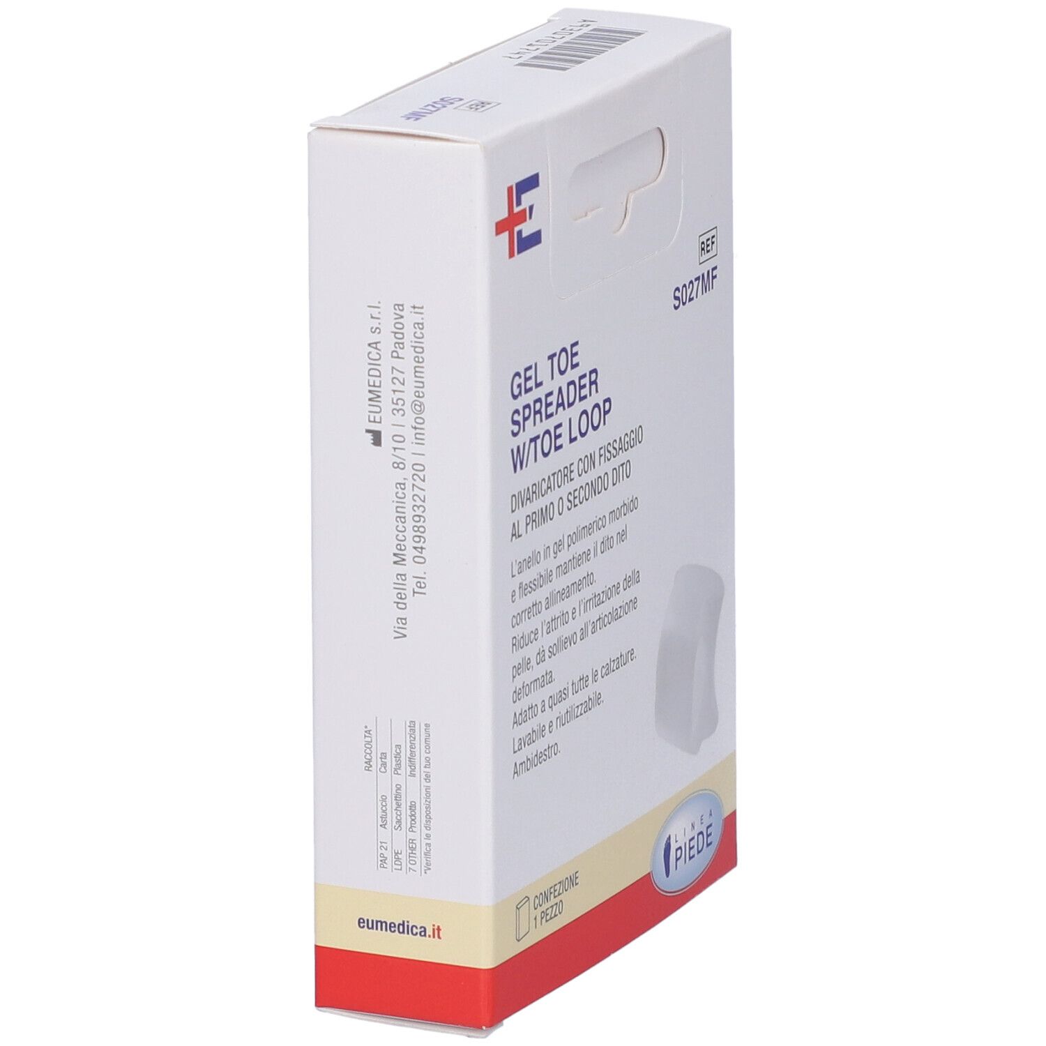 Confezione per divaricatore per dita in gel con anello per dito.