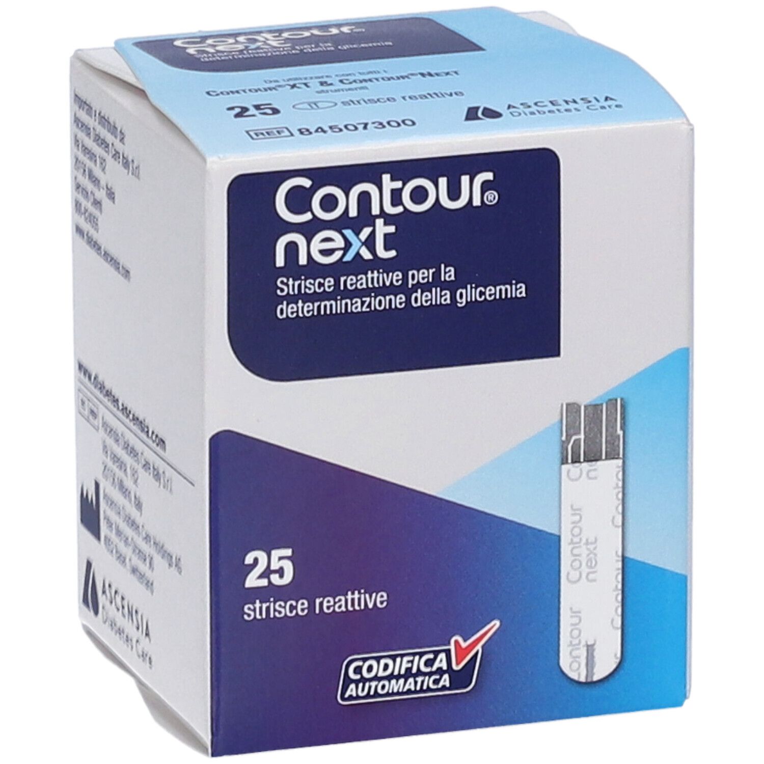 ASCENSIA CONTOUR NEXT Blutzuckerteststreifen, 25 Stück.